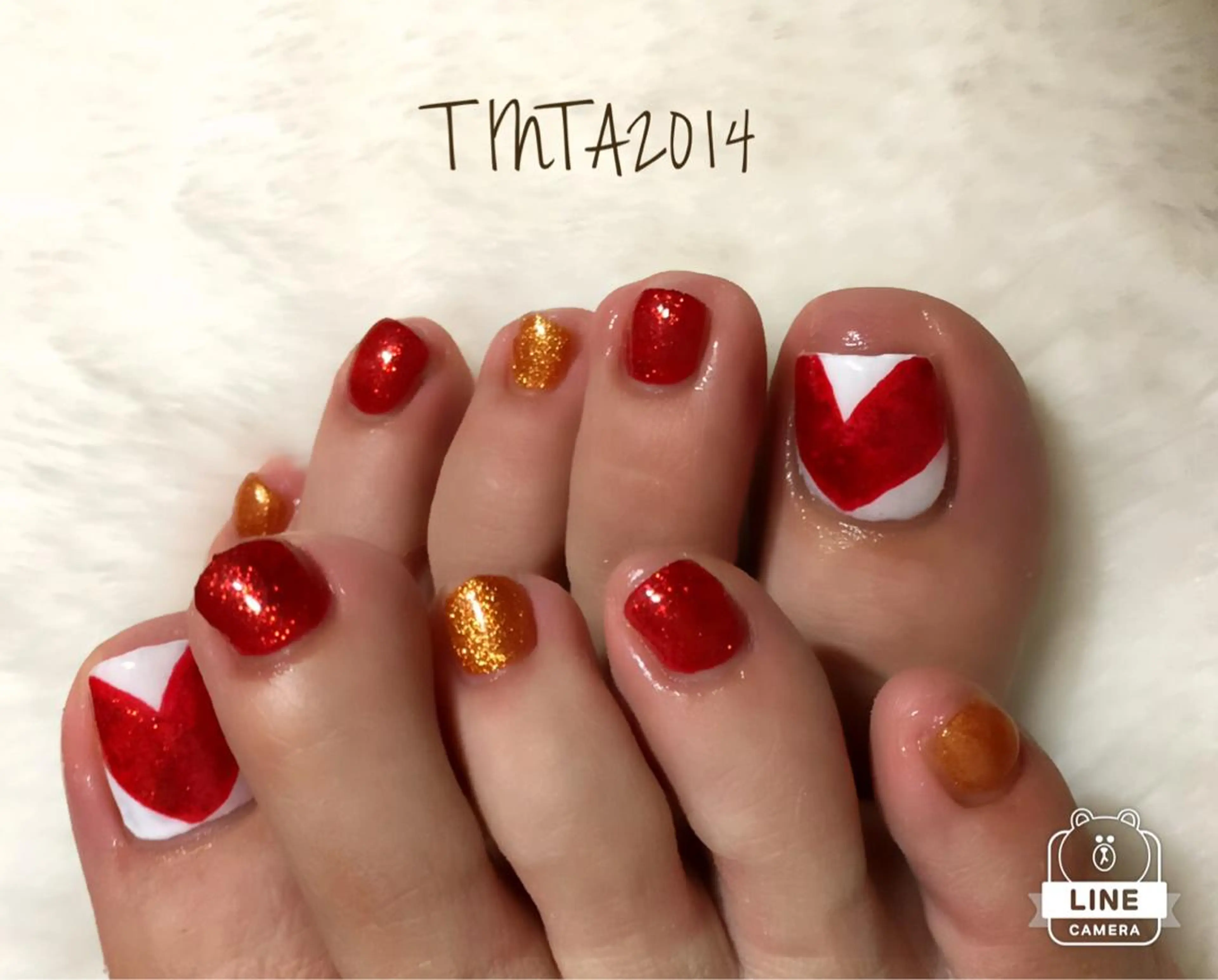 ネイル フットネイル ハート ネイルサロン ティンタ所属・馬場 典子のネイルデザイン