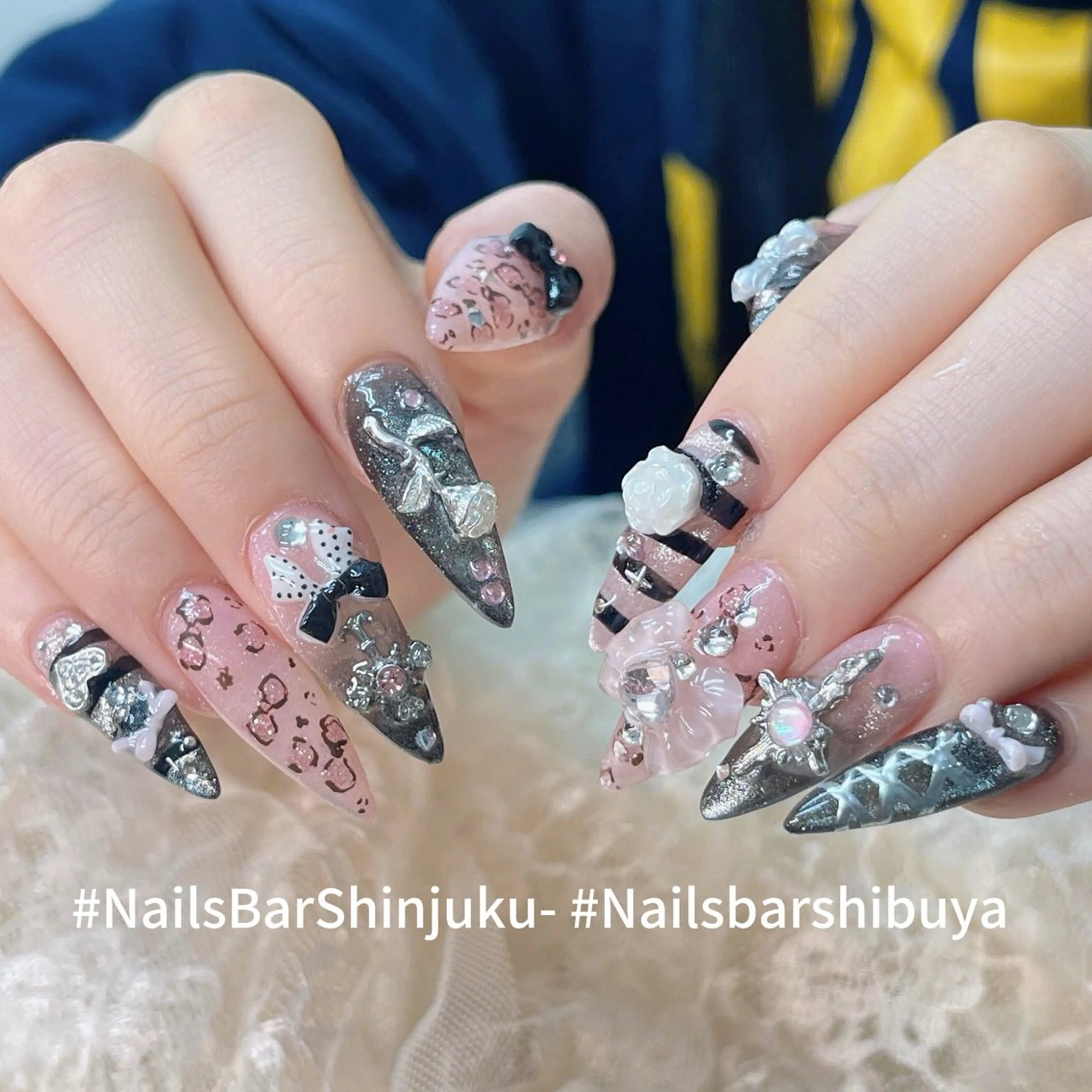 ネイル 長さ出し フレンチネイル ジェルネイル 韓国ネイル ロングネイル NAILS BAR SHINJUKUのネイルデザイン