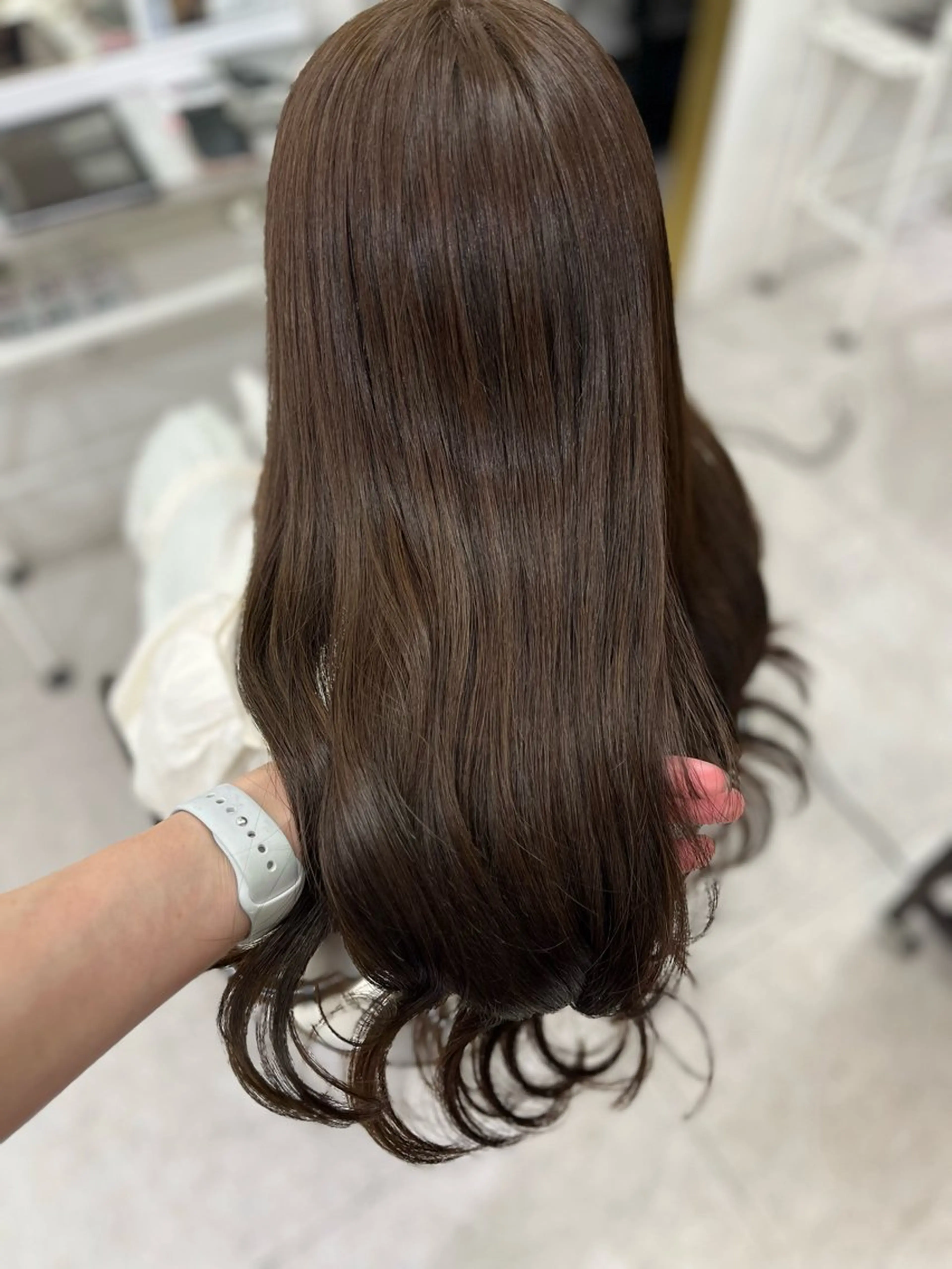 ロング カラー ブラウンカラー チョコレートブラウン カット ヘアカラー トリートメント 🫧ぷる艶カラー🫧 Yuubi🦩のヘアスタイル