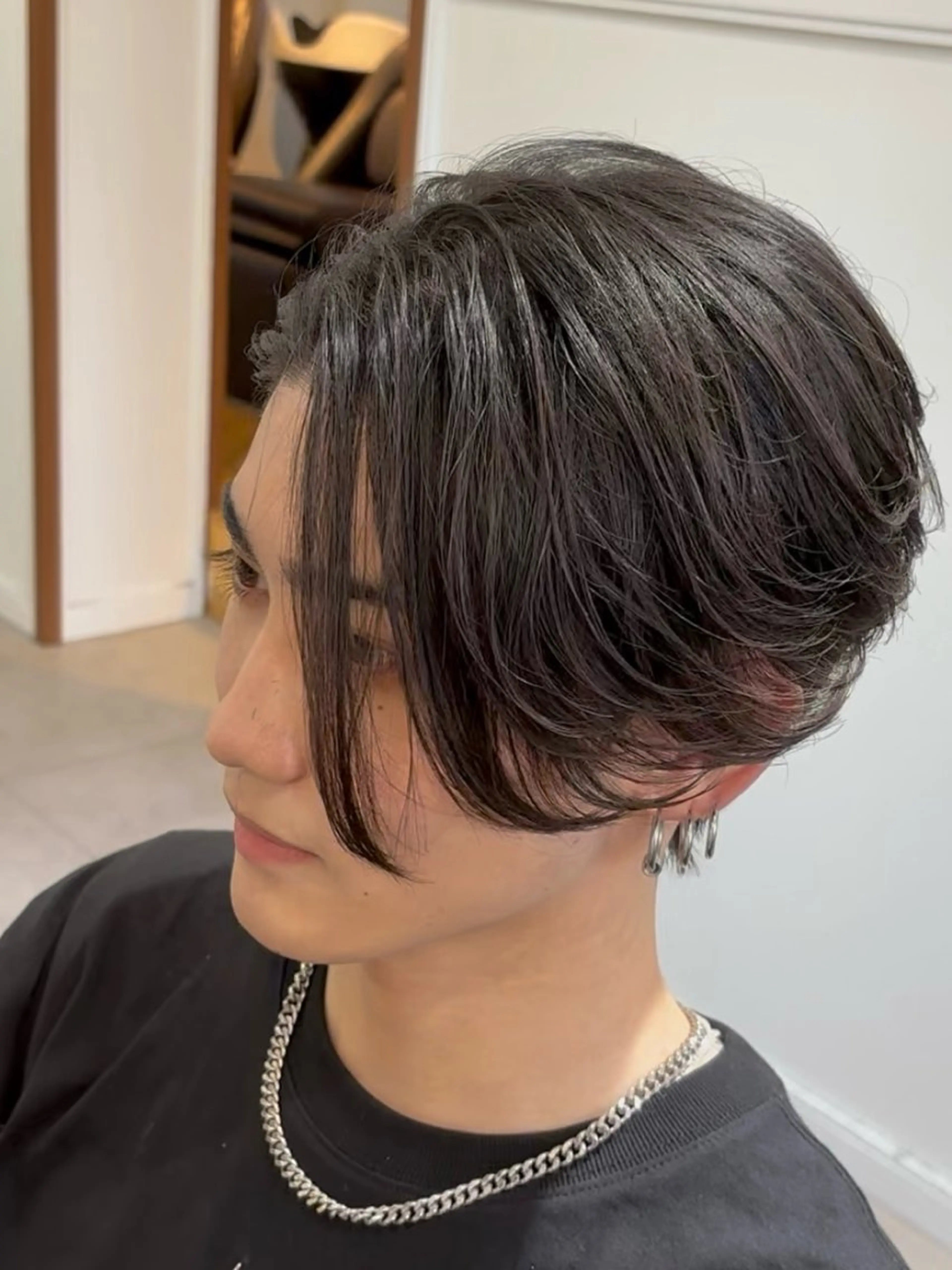 パーマ メンズ センターパート ダウンパーマ メンズパーマ カット パーマ 笹井 逸希/メンズ韓国ヘアのヘアスタイル