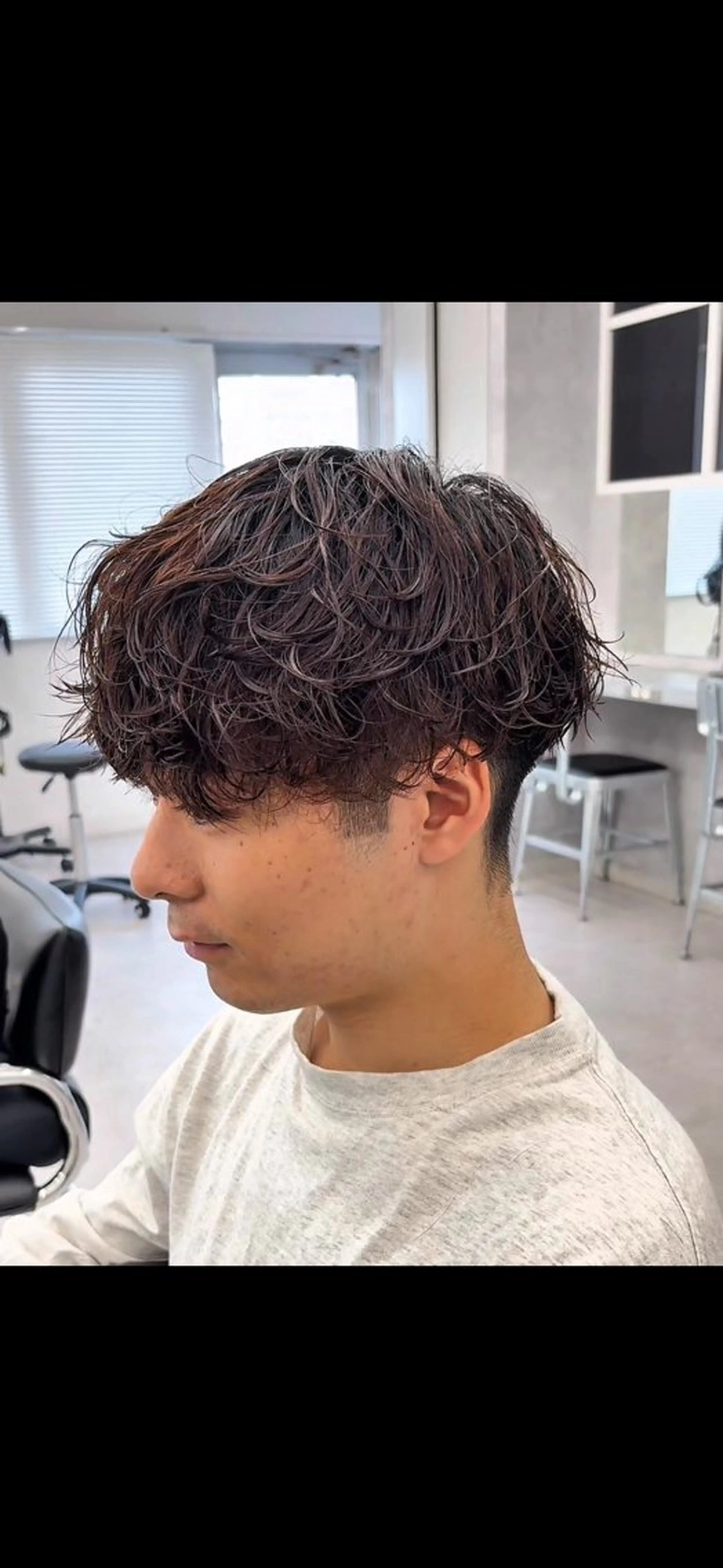 パーマ メンズ カット パーマ トリートメント ヘアセット 💋ホワイトメッシュ /パーマ/メンズ💋のヘアスタイル