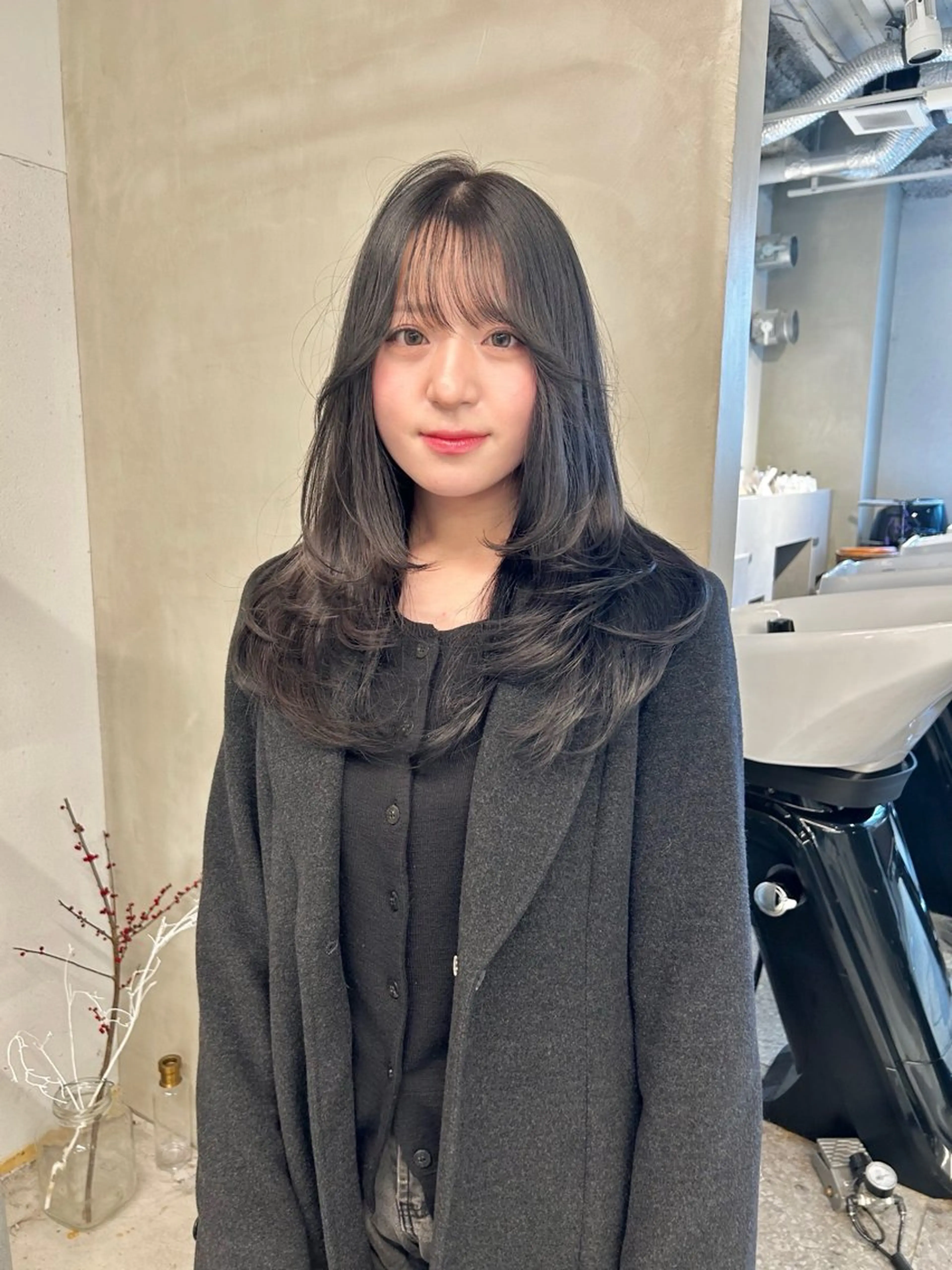 ロング カラー カット ヘアカラー ゆほこ クリーミーcolorのヘアスタイル