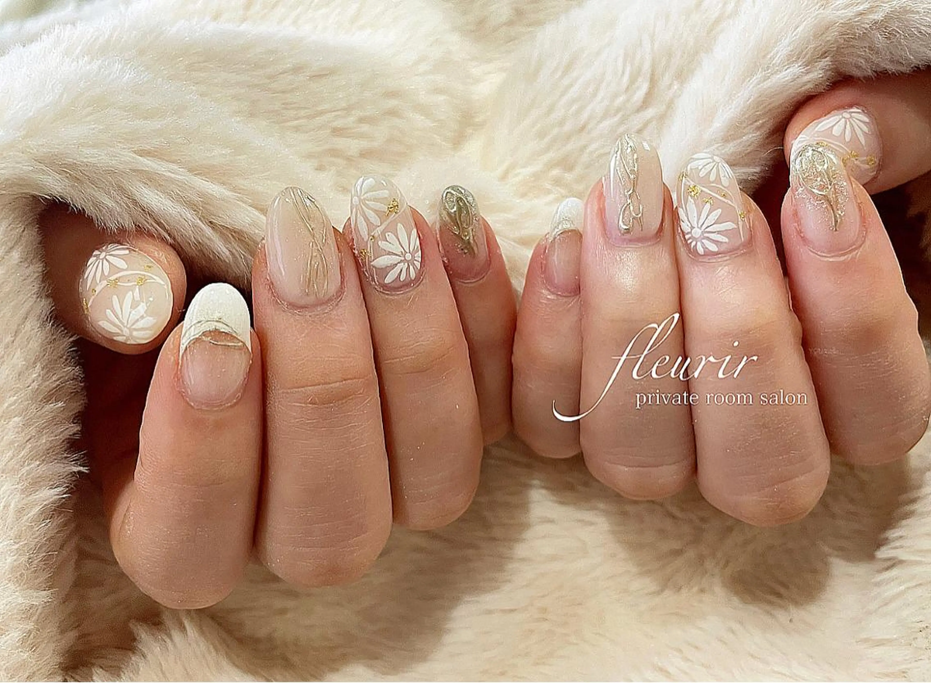 ネイル アートネイル ミラーネイル フルリール 【プライベートサロンのネイルデザイン