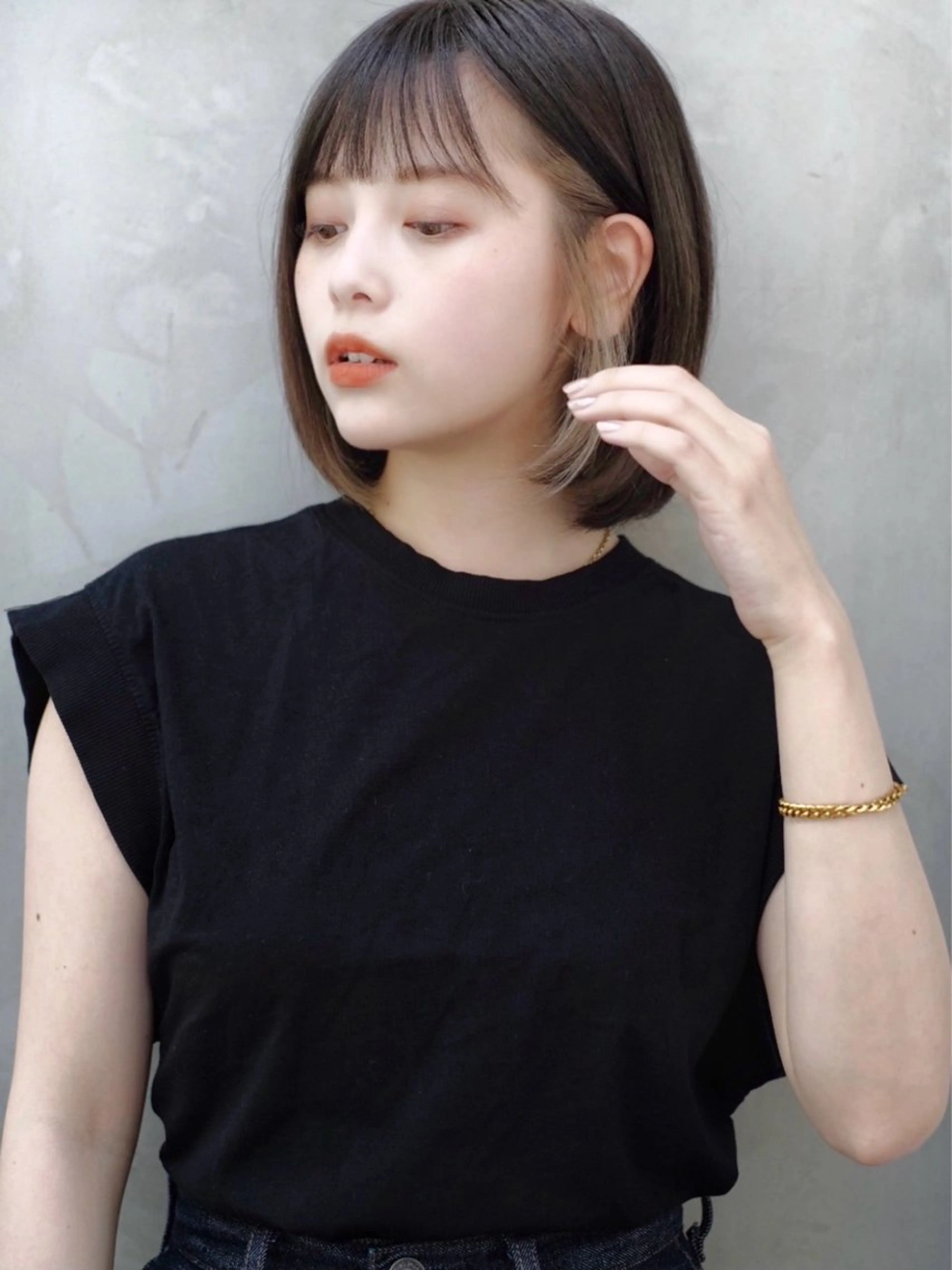 ミディアム カット ヘアカラー トリートメント 似合わせヘア/ボブ/ ミディアム/Takaのヘアスタイル