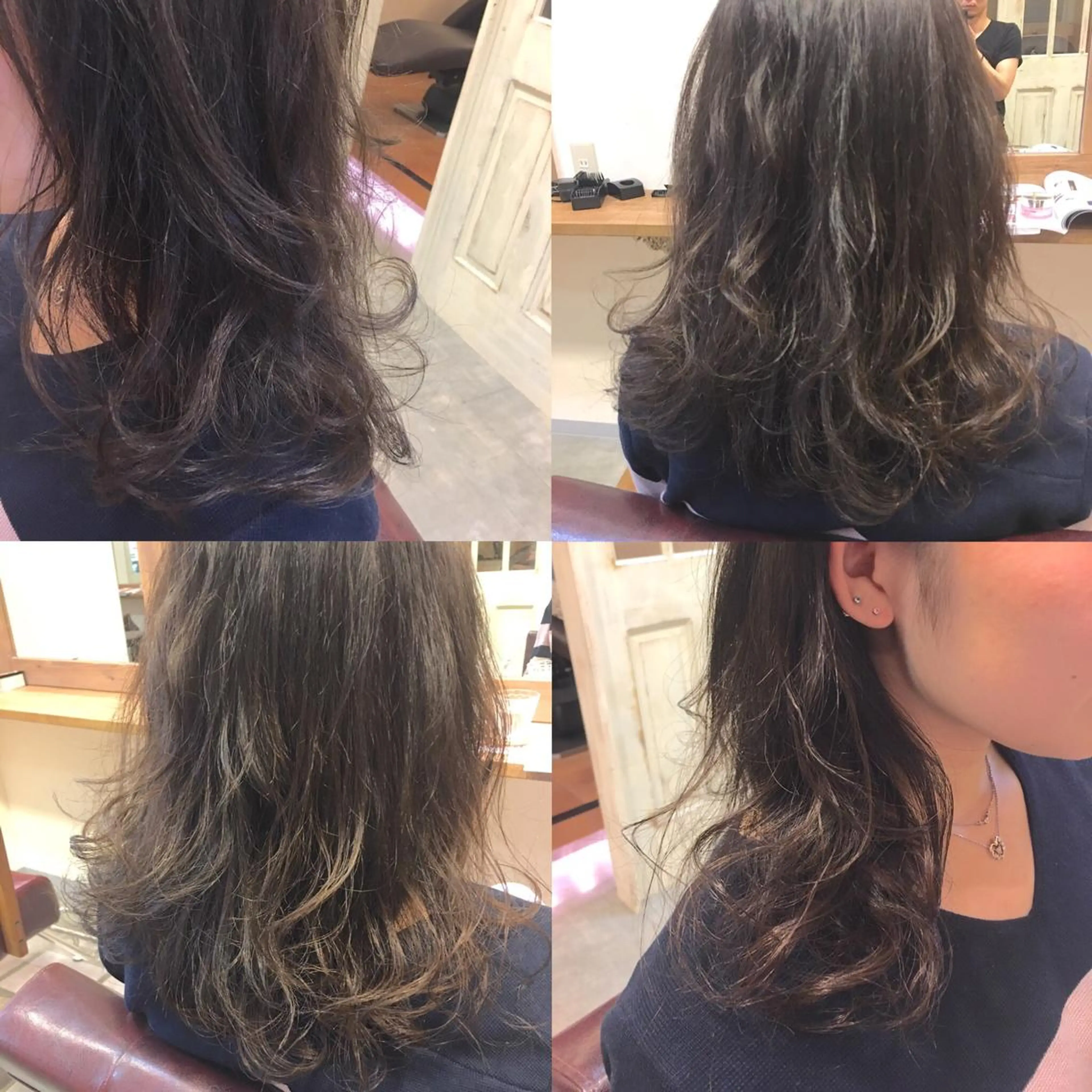 セミロング カラー グレージュ hair salon Ranun髪質改善のヘアスタイル