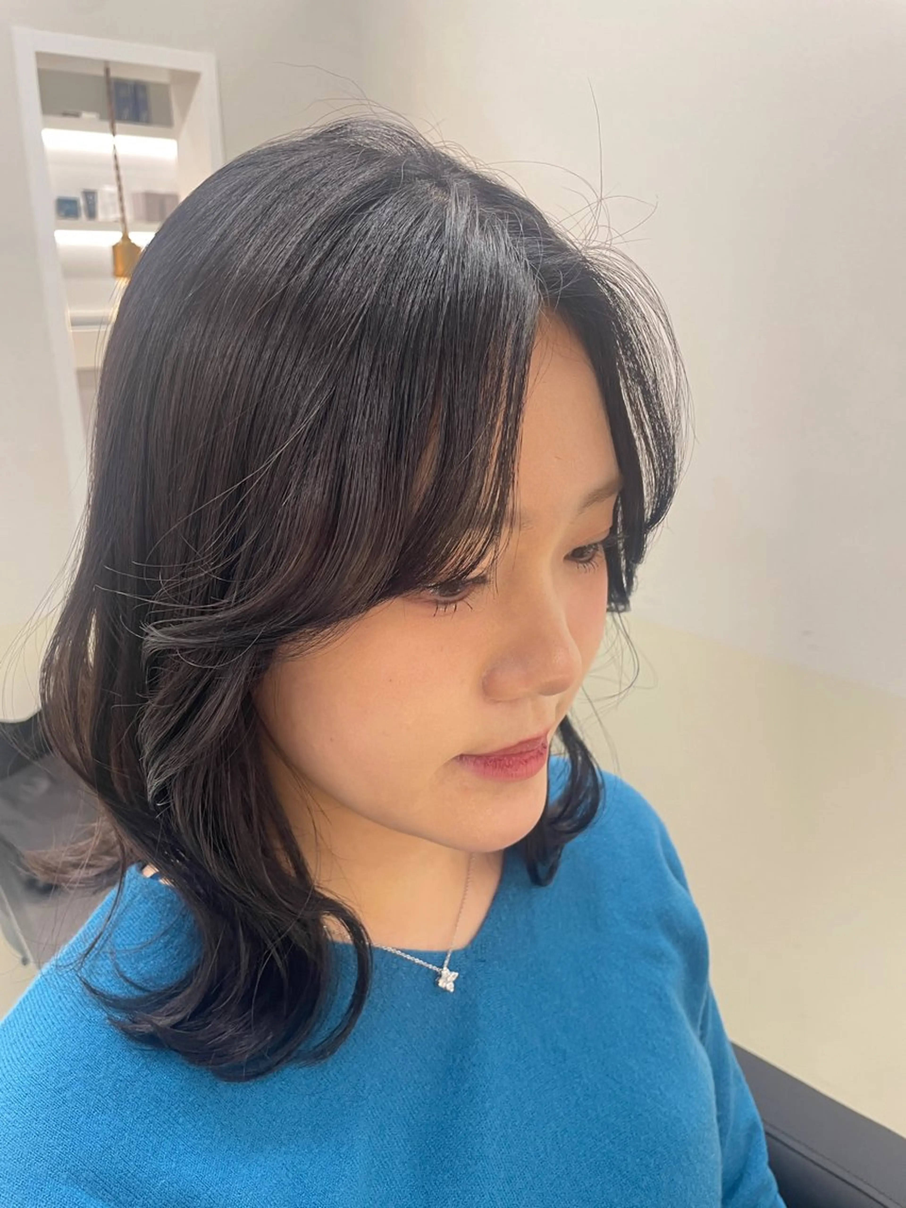 ミディアム カラー エンドウ　ミノリ🤎 /半個室/レイヤーのヘアスタイル