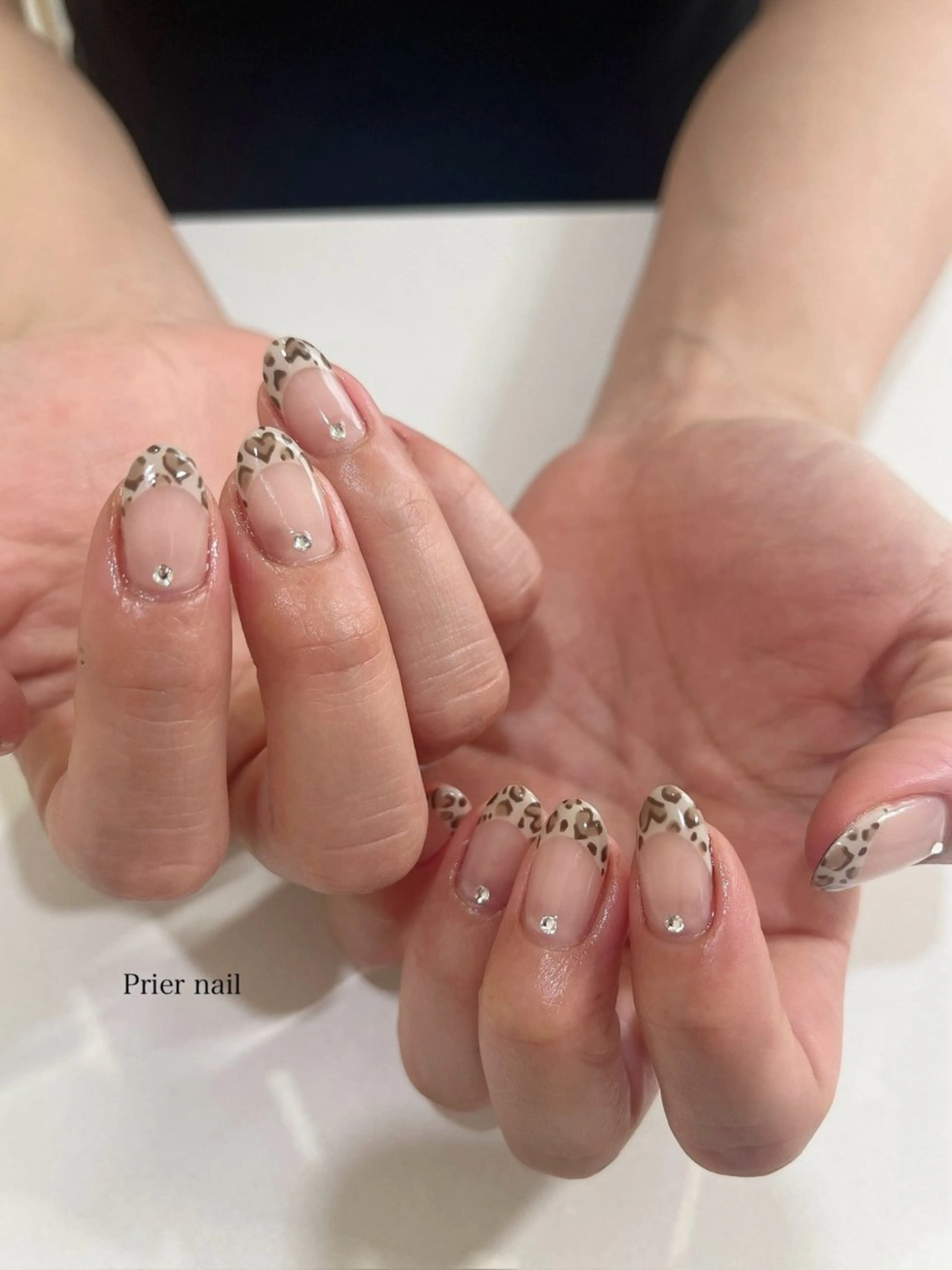ネイル アニマル柄 アートネイル ハート Prier×Kew hair所属・Prier nailのネイルデザイン
