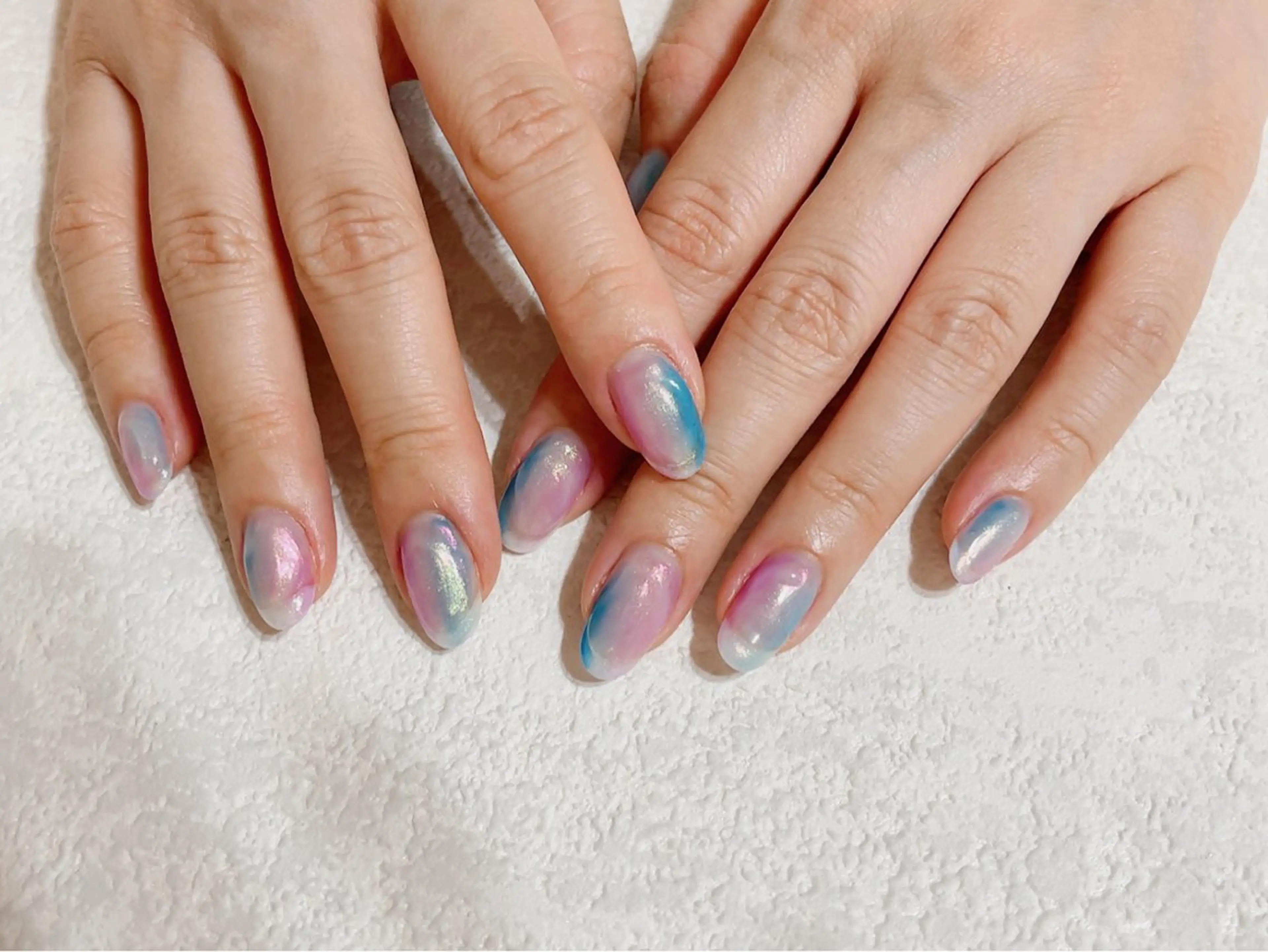 ネイル オーロラネイル ジェルネイル メンズネイル パラジェル 夏ネイル kikinail 溝の口のネイルデザイン