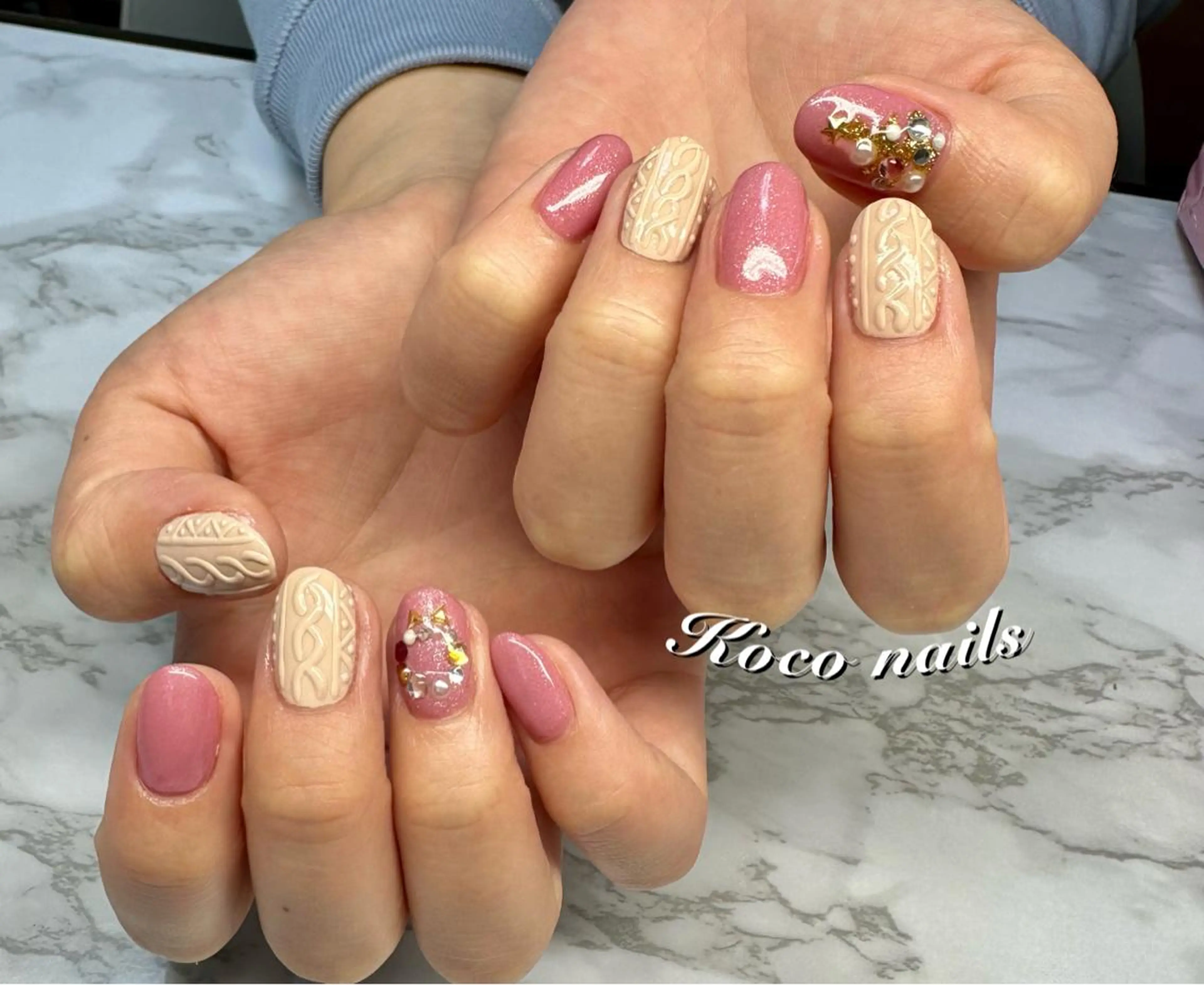 ネイル グラデーション ラメ(グリッター) ラメグラデーション 冬ネイル クリスマス M.N_ nailのネイルデザイン