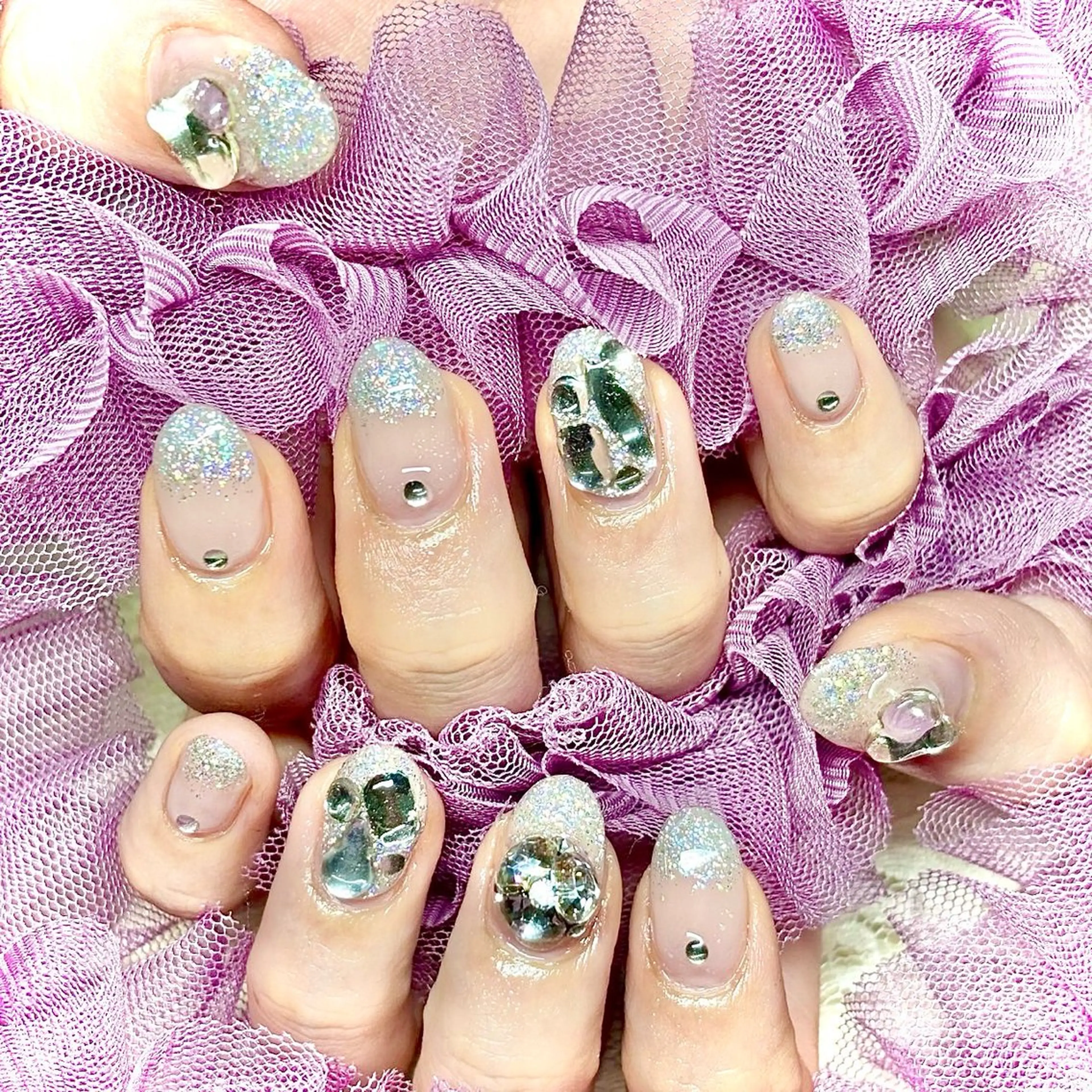 ネイル 韓国ネイル 夏ネイル ワンホンネイル miminon 自宅ネイルサロンのネイルデザイン