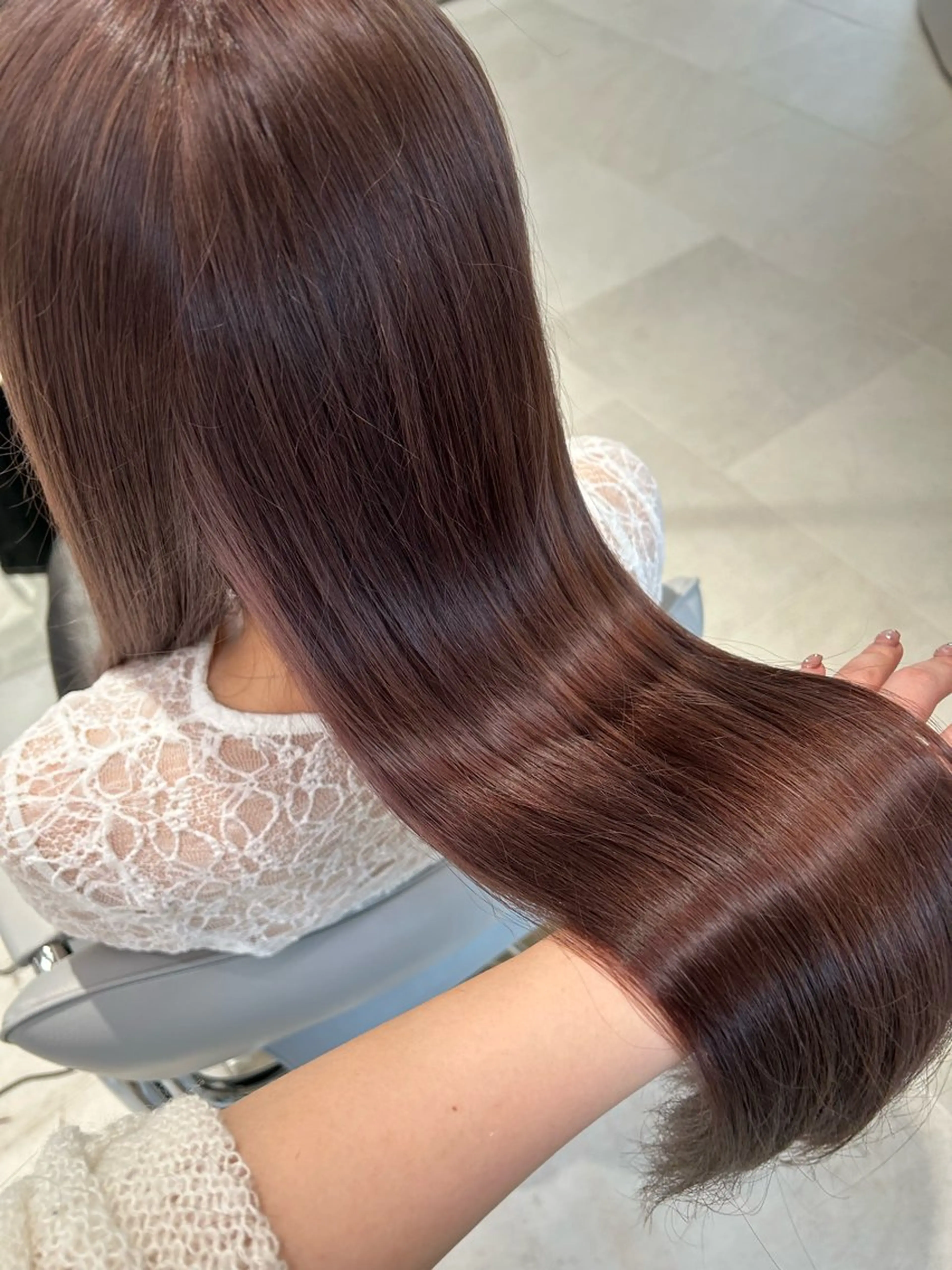 ロング カラー ベージュカラー ブリーチ ラベンダーカラー ラベンダーベージュ ヘアカラー トリートメント ショートカット募集中 /NAGISAのヘアスタイル