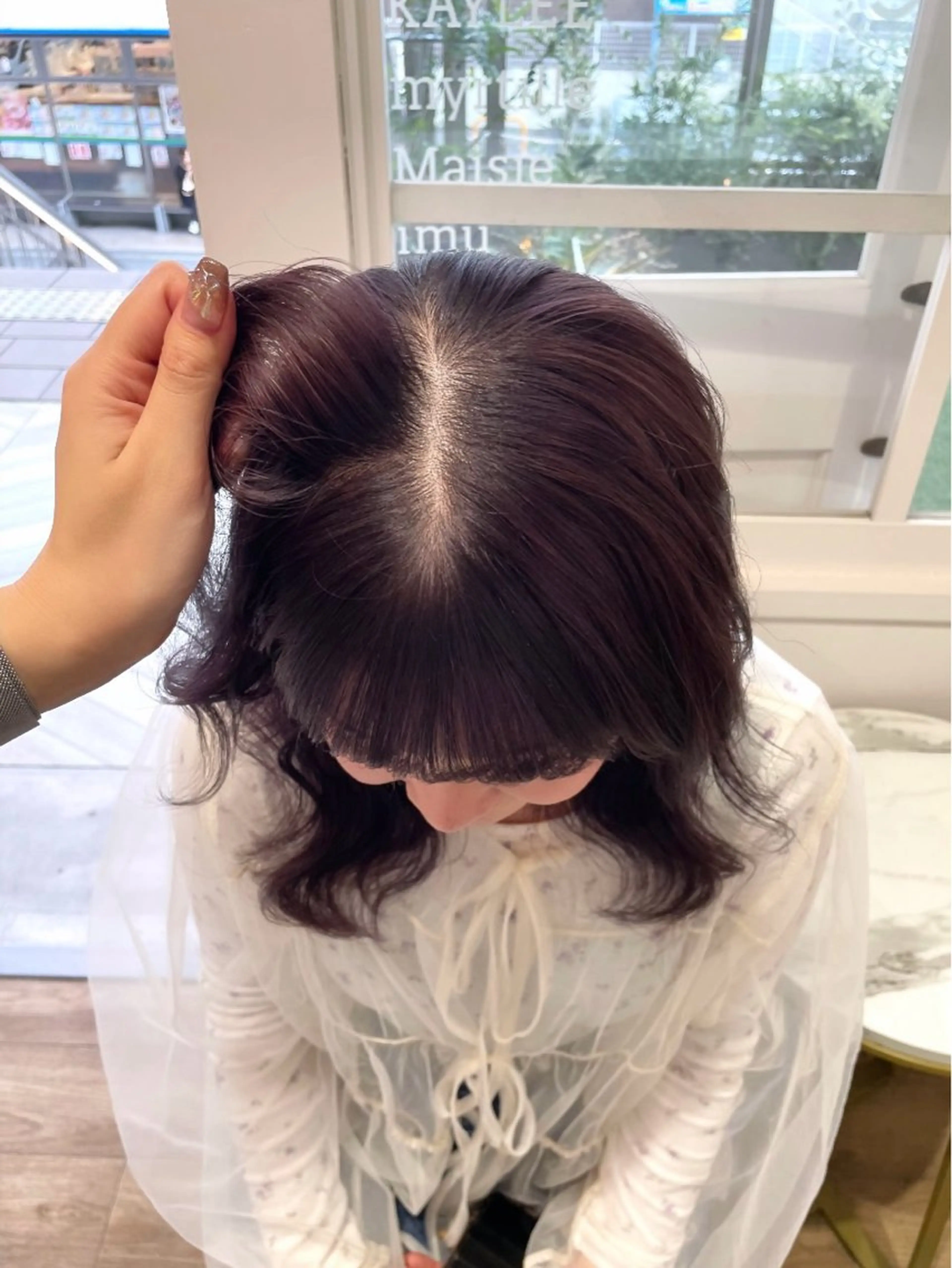 セミロング ピンクラベンダー ヘアカラー トリートメント ももか /韓国style🖤のヘアスタイル