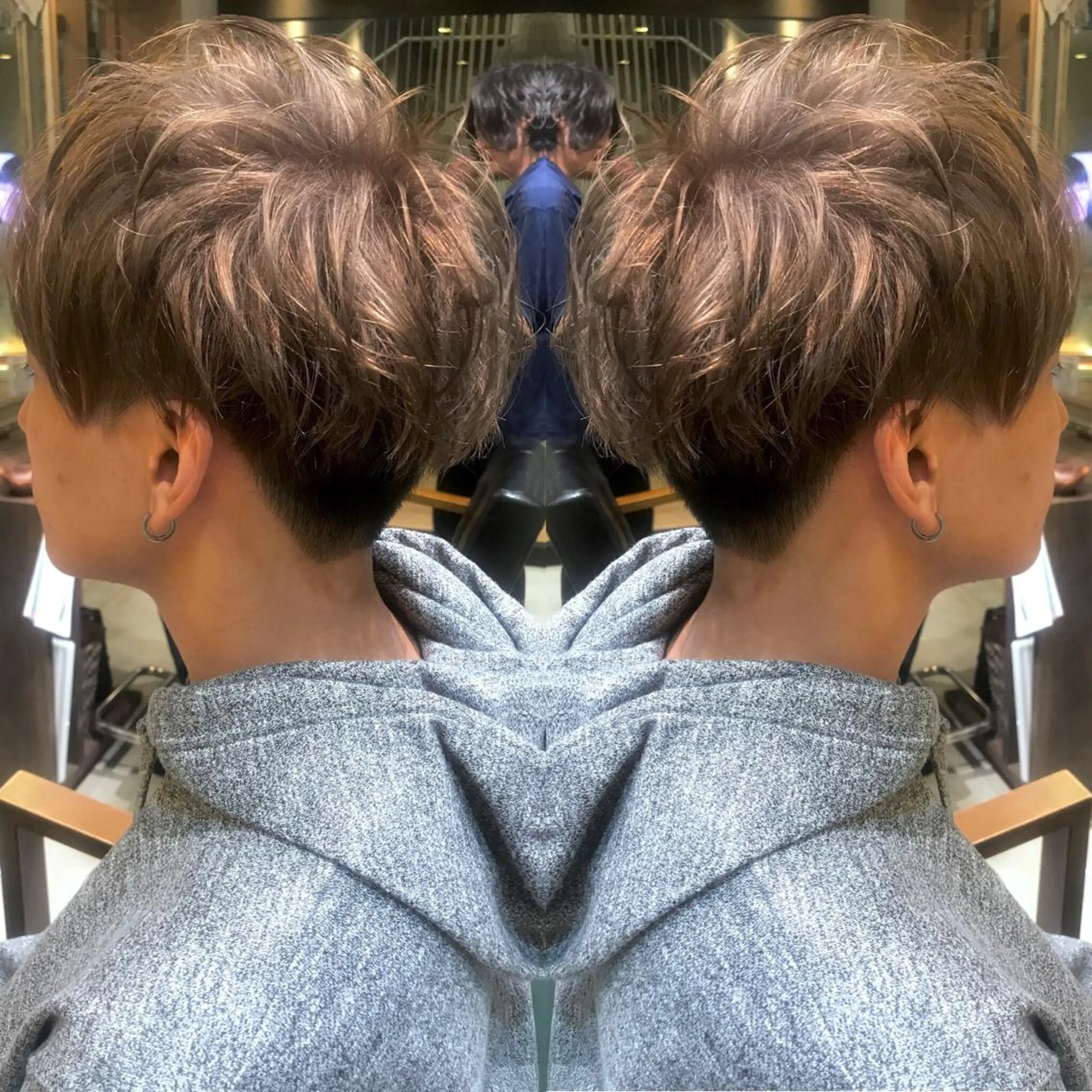 ショート カラー アッシュ シルバー 松村 崇弘のヘアスタイル