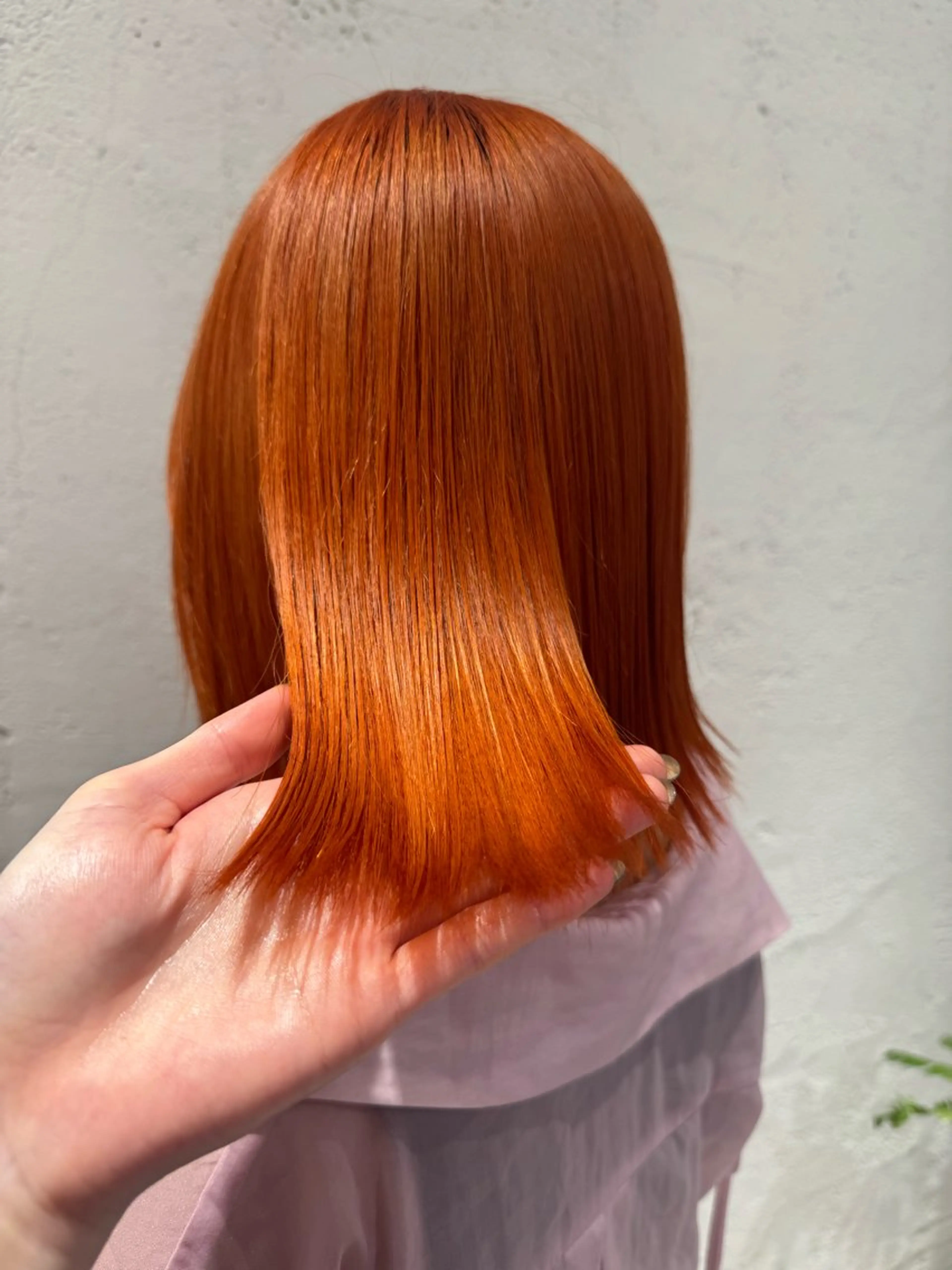 ショート カラー ブリーチ オレンジ ヘアカラー シールエクステ/ 髪質改善💐yuuのヘアスタイル