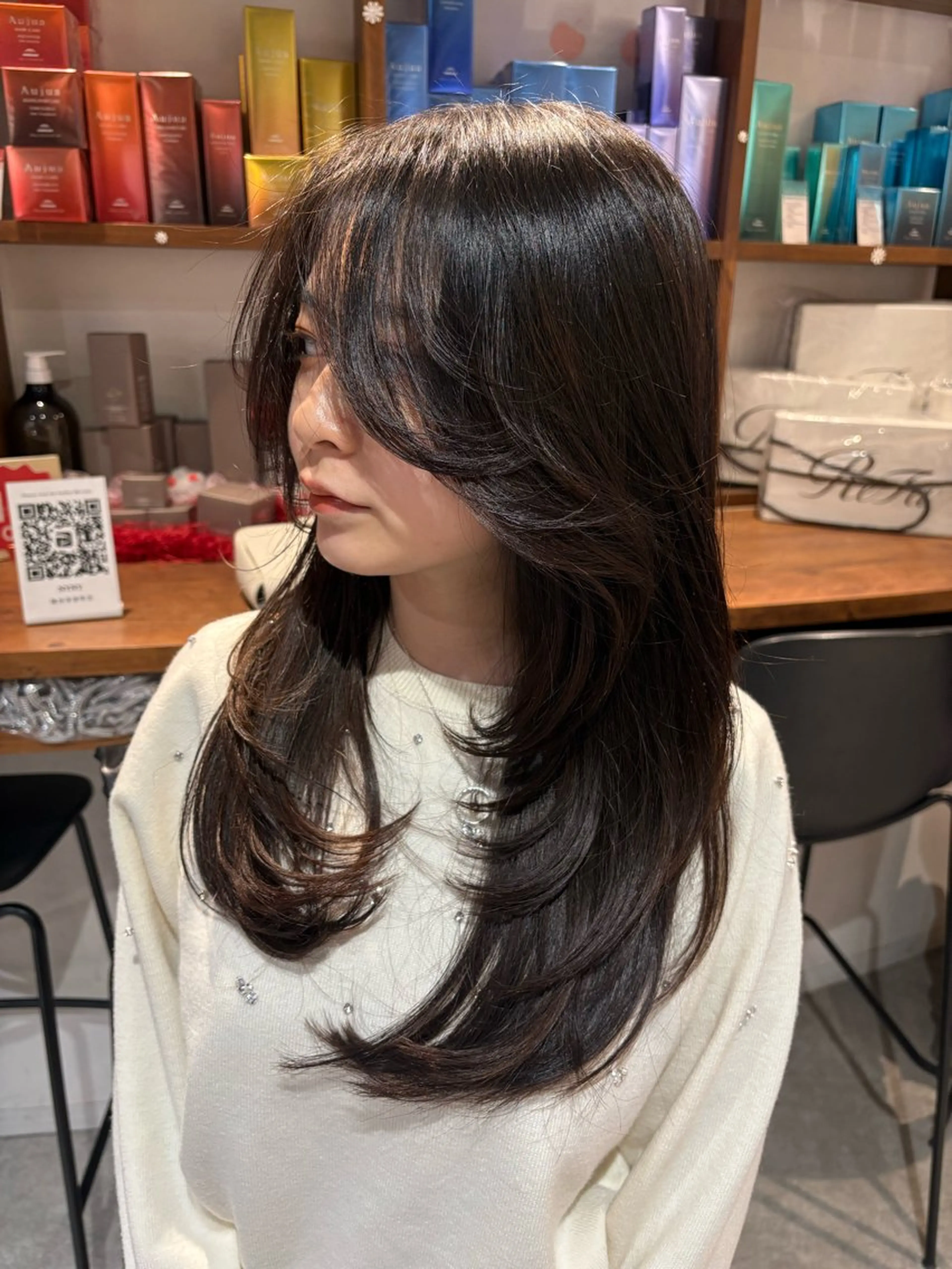 🕊️平日限定🕊️ ☁️パサつき対策☁️カット×ストレートパーマ(アイロンなし)の写真