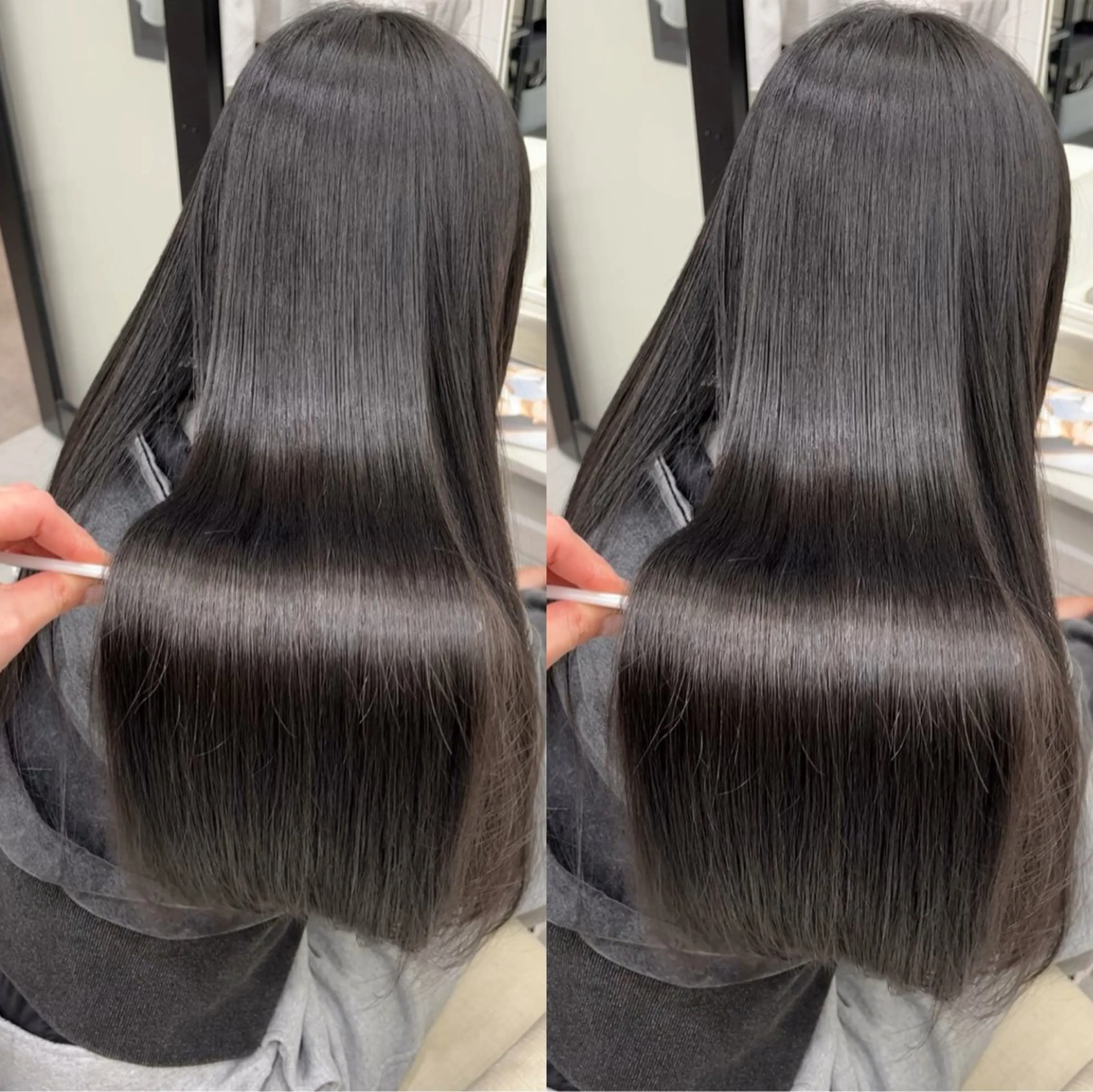 【🎗️ドライヤーだけでこの艶叶います🎗️】カット➕髪質改善縮毛矯正➕1stepトリートメントの写真