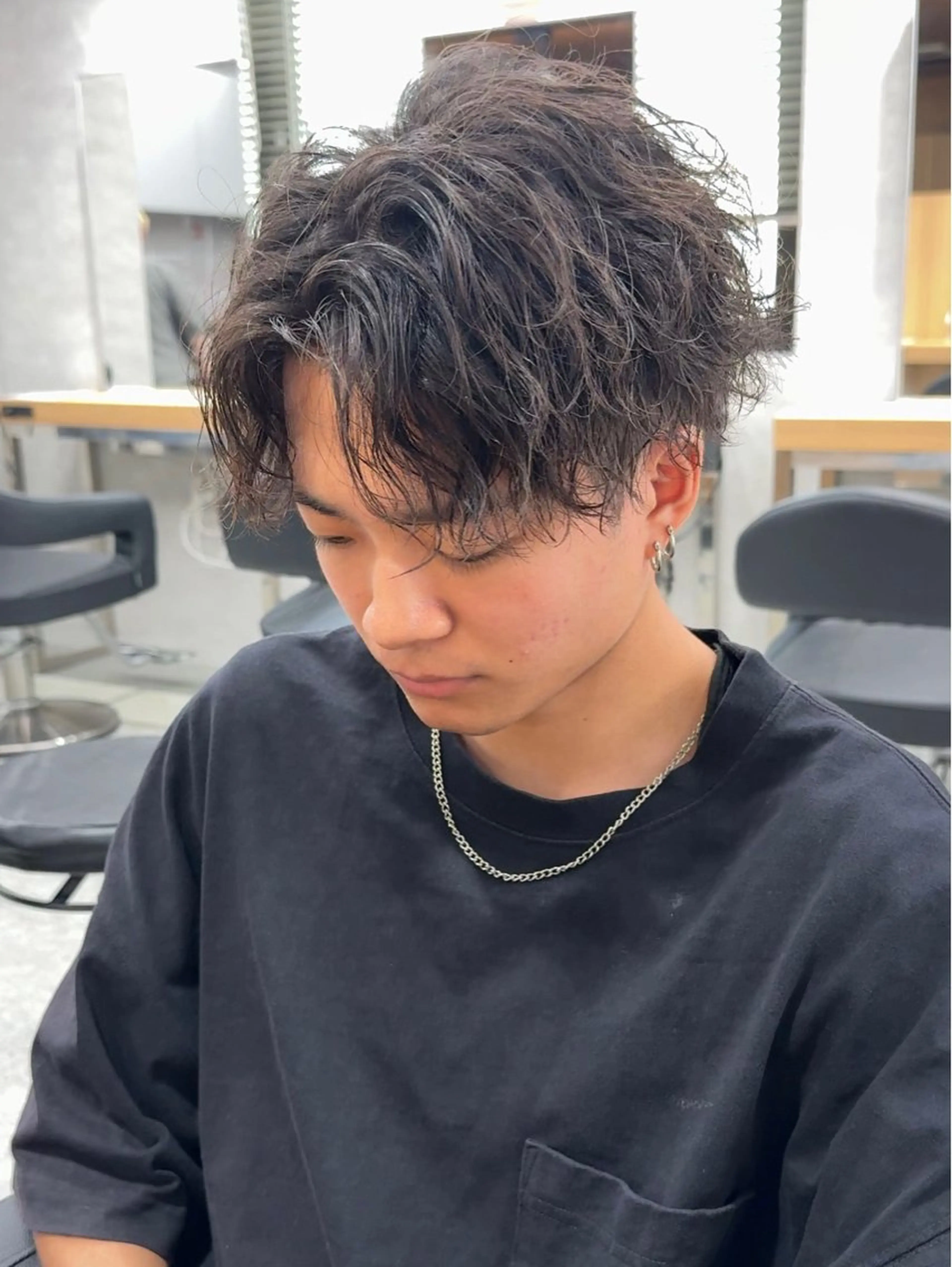 カラー パーマ メンズ フェザーパーマ 🪶⛓️安部侑希のヘアスタイル