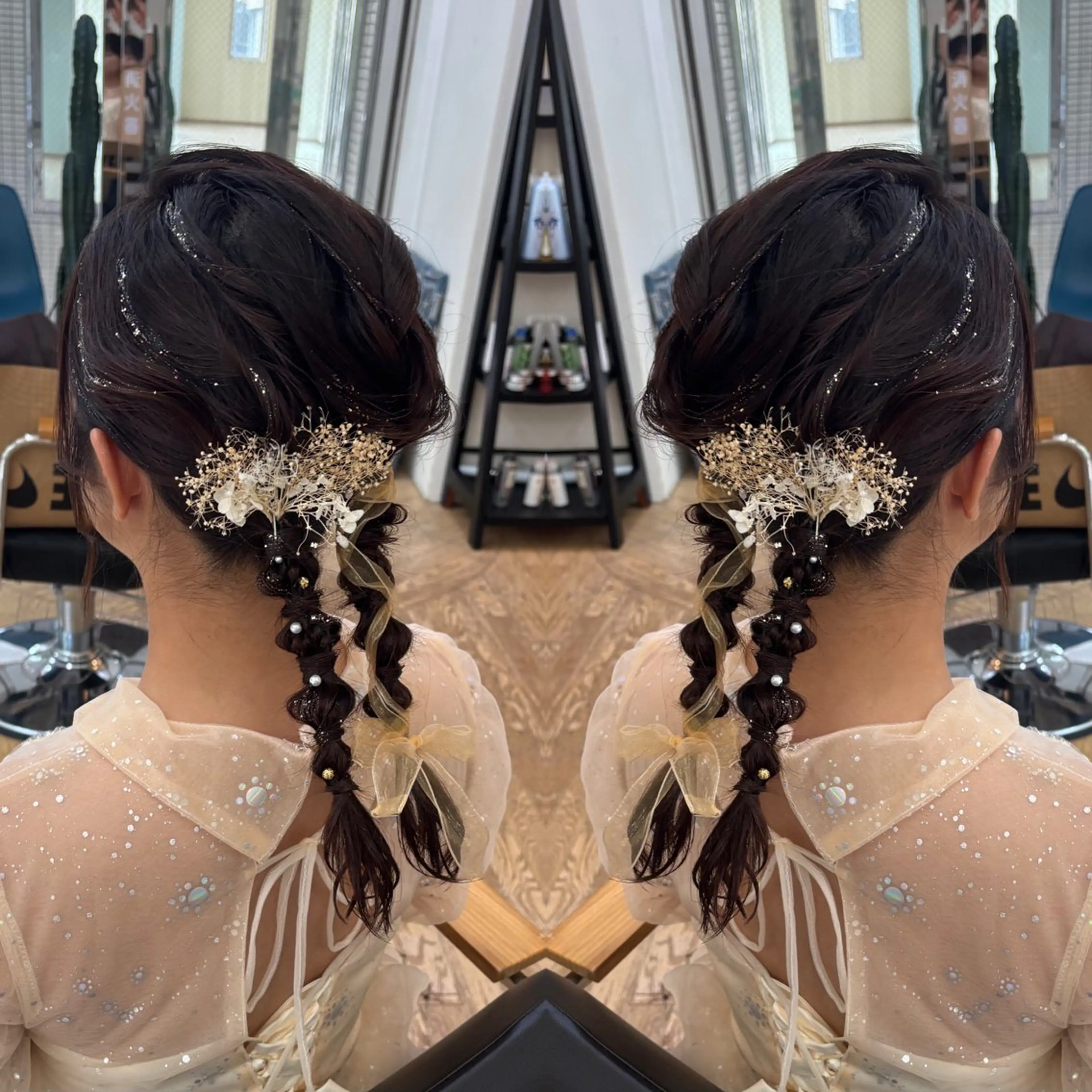 セミロング ヘアアレンジ ☻モエカ/ハイトーン アレンジ☻のヘアスタイル