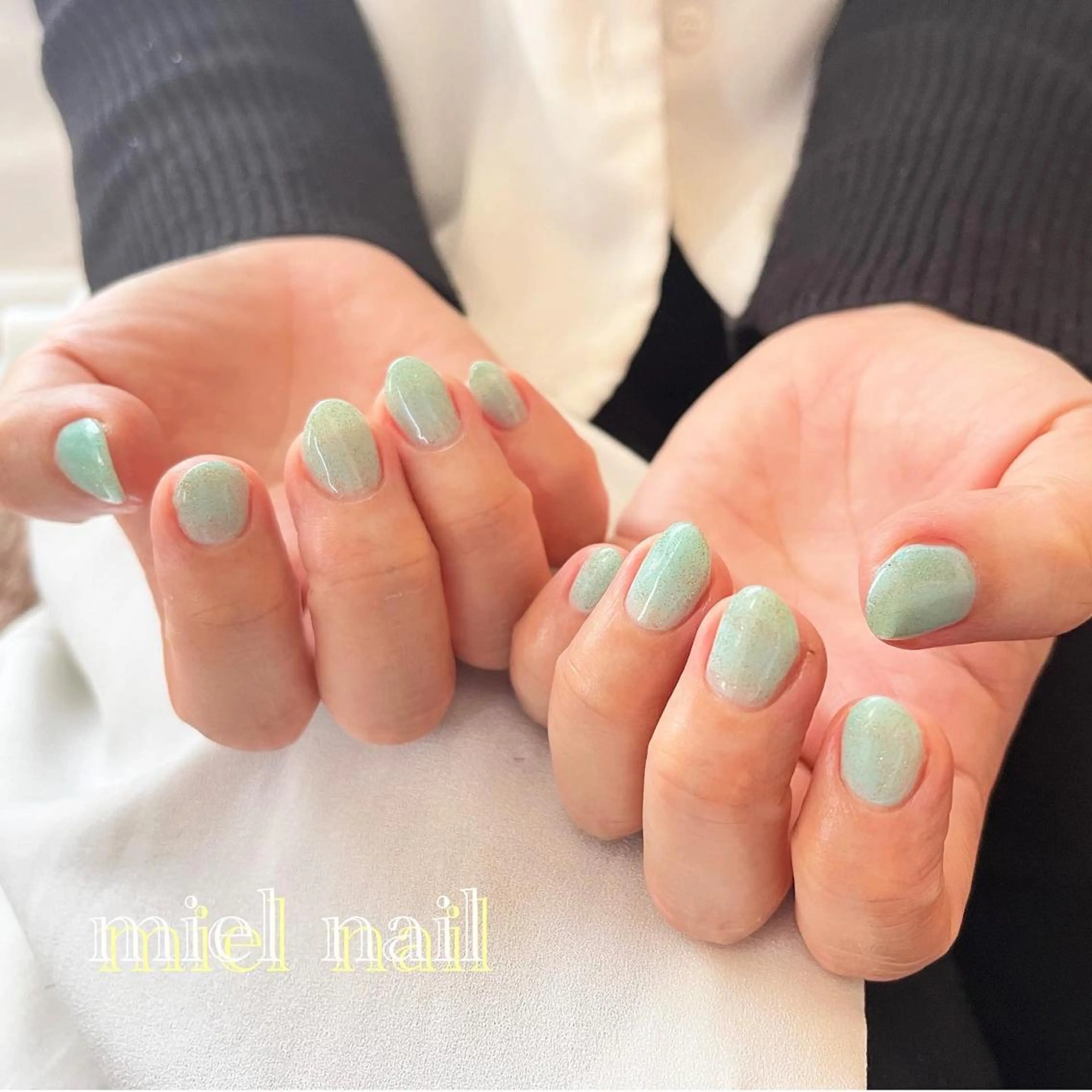 ネイル キラキラネイル ラメ(グリッター) ワンカラーネイル シンプルネイル 春ネイル ハンドネイル miel nailのネイルデザイン