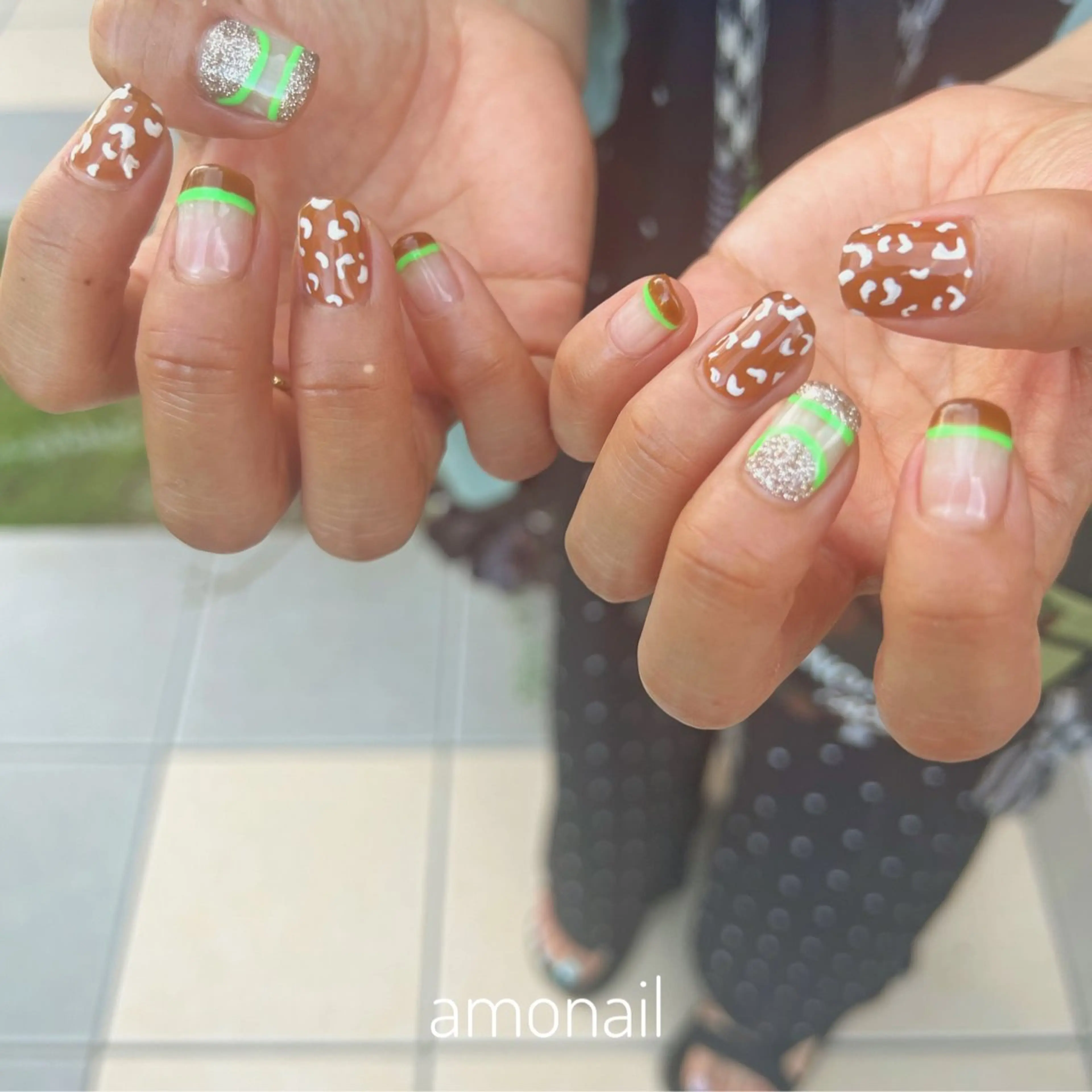 ネイル グリーン ハンドネイル 唐笠 祥子のその他イメージ