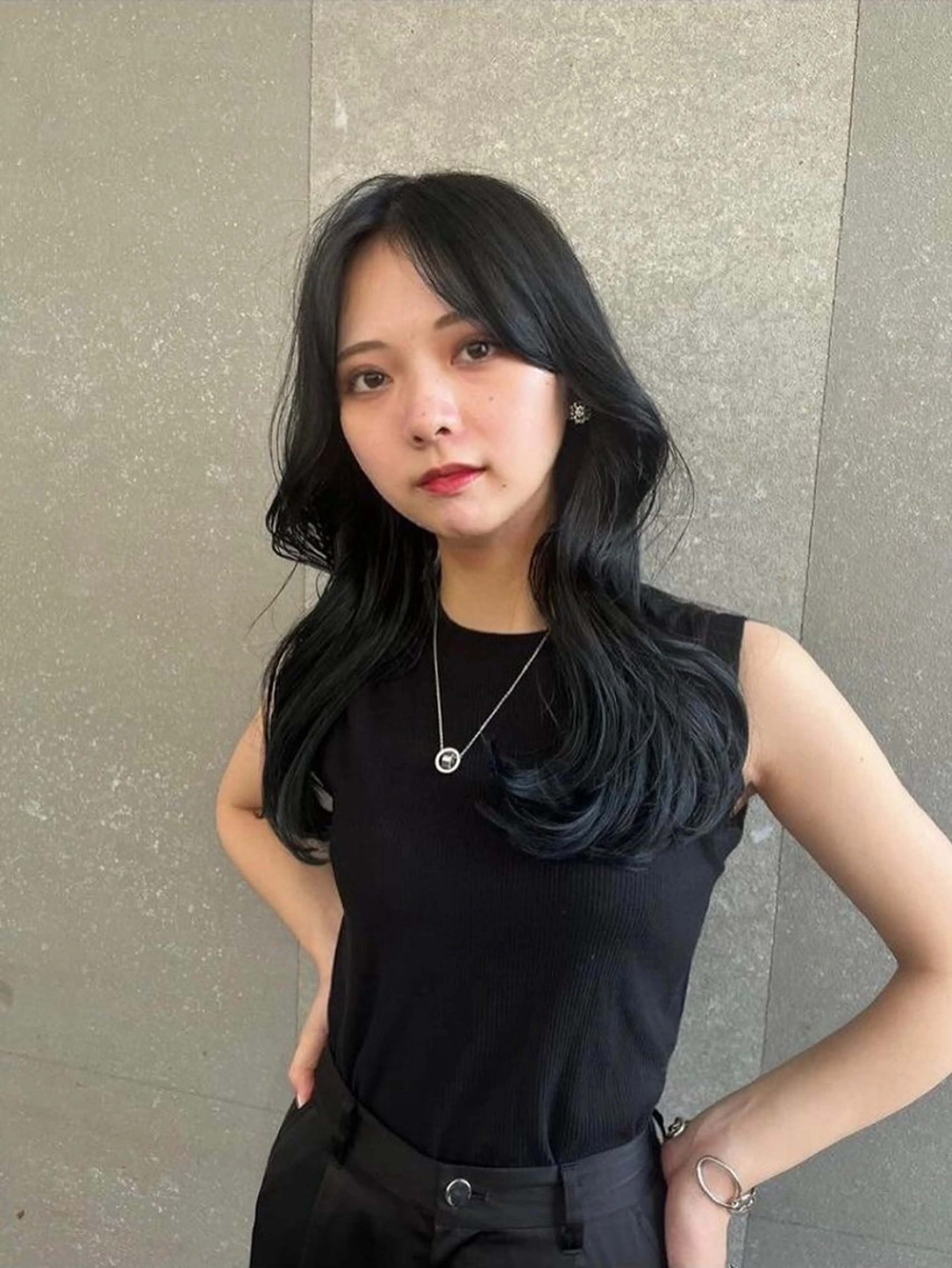 ミディアム 山崎/ボブ縮毛矯正 レイヤー髪質改善のヘアスタイル