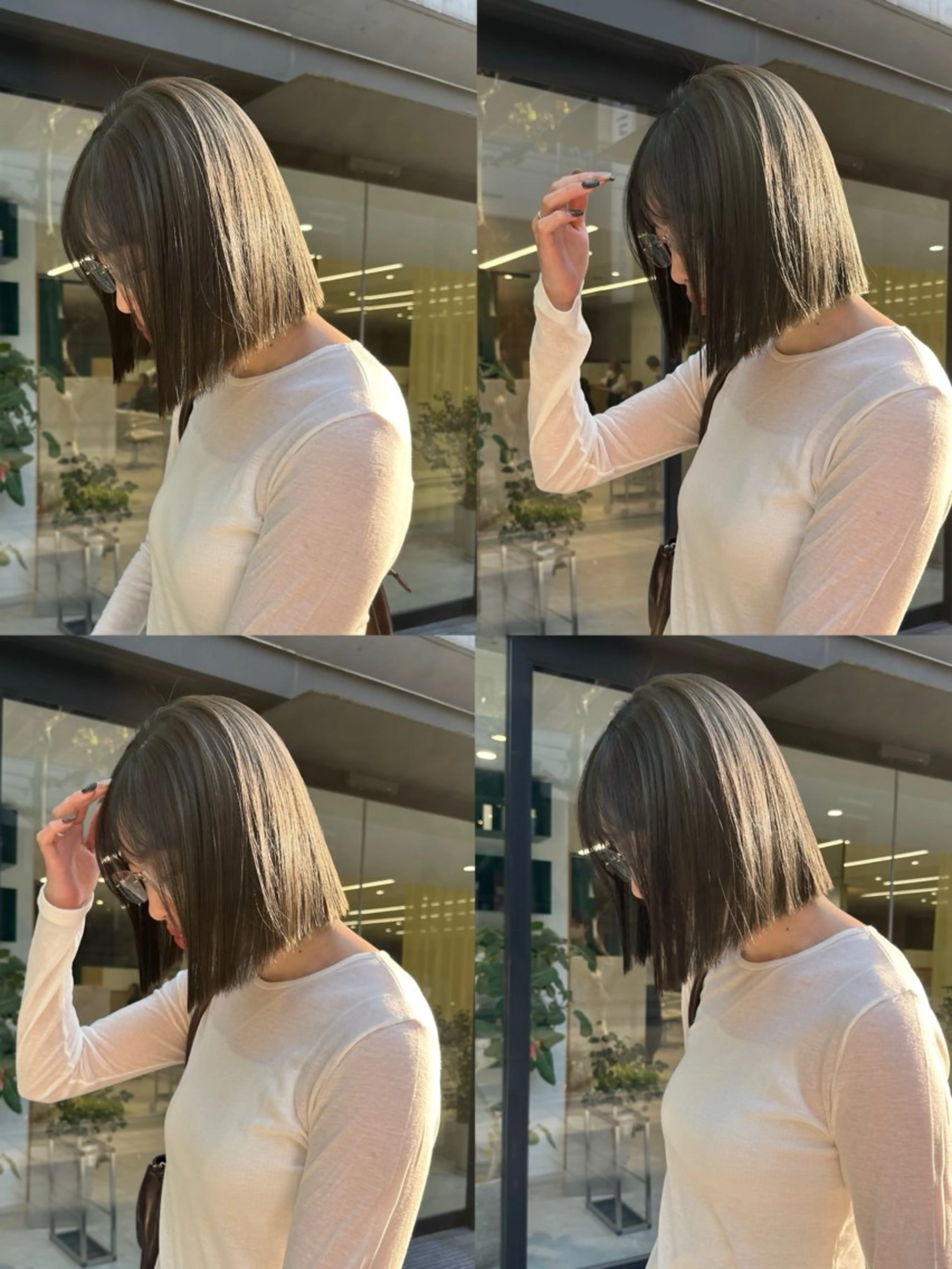 ショート カラー オリーブグレー カット ヘアカラー トリートメント M所属・ハイトーン/透け感 カラー🎀真香のヘアスタイル