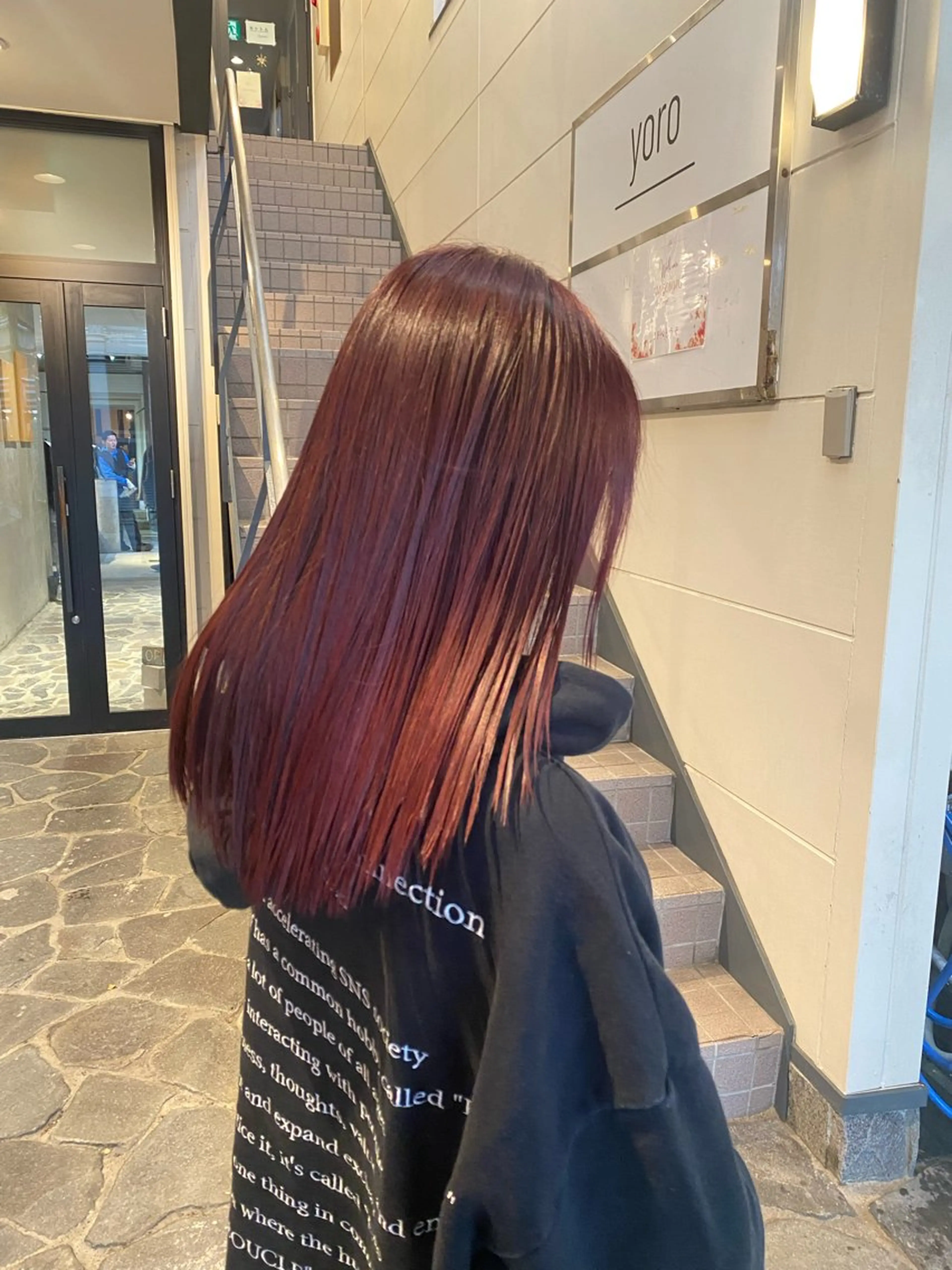 ロング カラー ブリーチ ダブルカラー ブリーチなしカラー レッドカラー SHICUNEアサミ /ショート/メンズのヘアスタイル