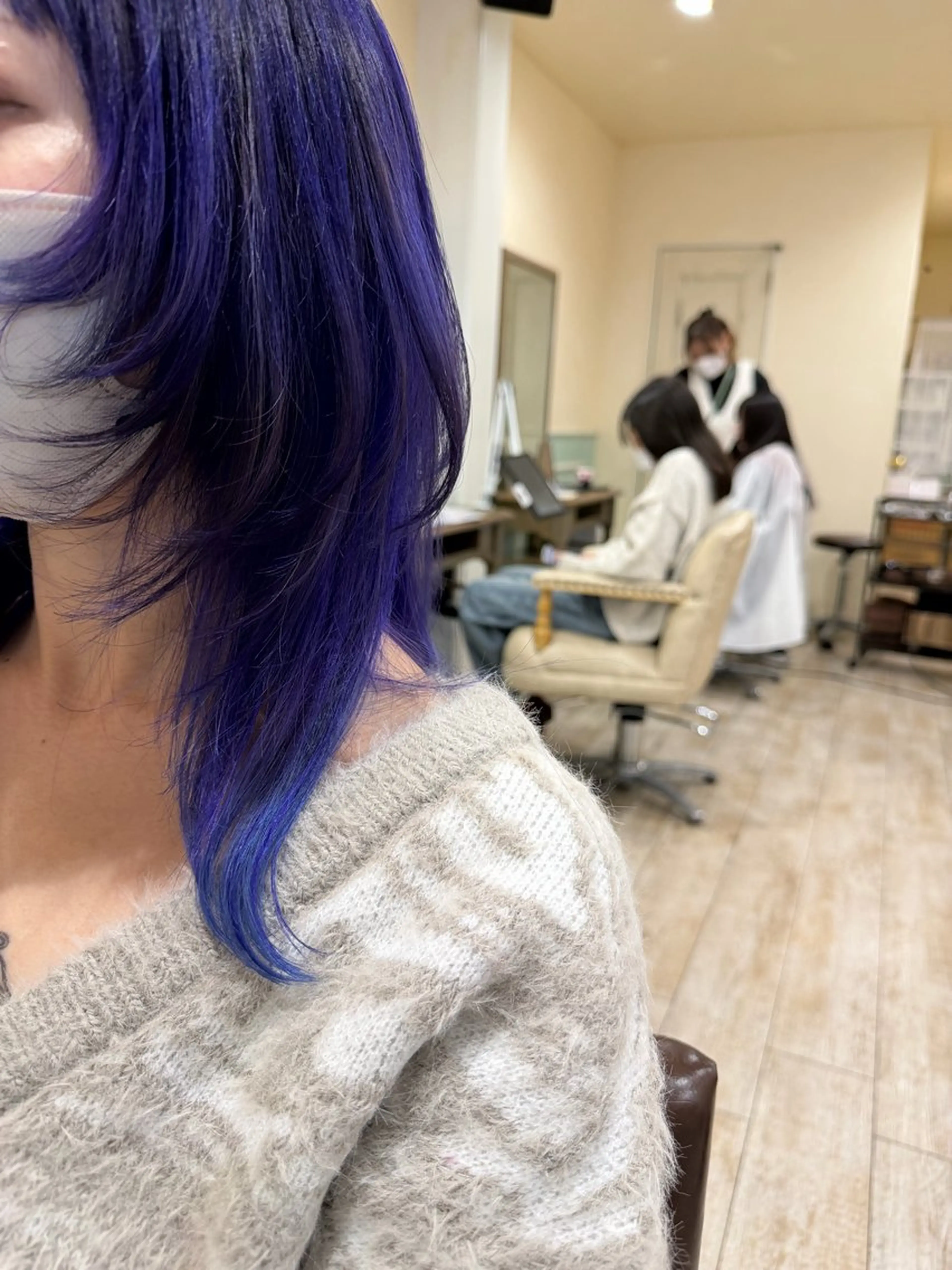 ミディアム カラー ブリーチ ブルーカラー ブルーバイオレット ケアブリーチ バイオレットカラー カット ヘアカラー トリートメント 新越谷noble店長 松本拓也▶◀*.のヘアスタイル