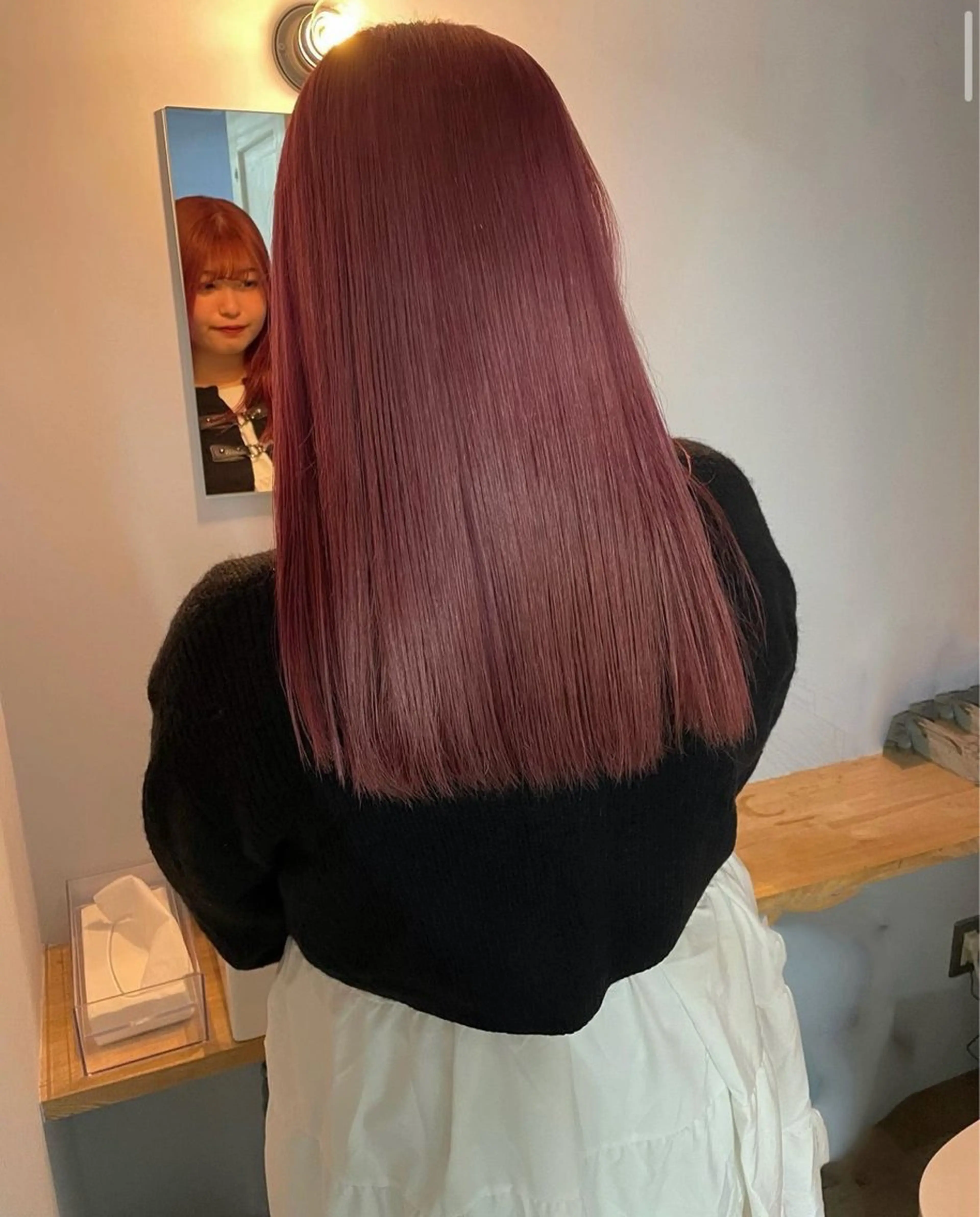 セミロング カラー ヘアカラー トリートメント カットモデル/ ハイトーン/ゆうあのヘアスタイル