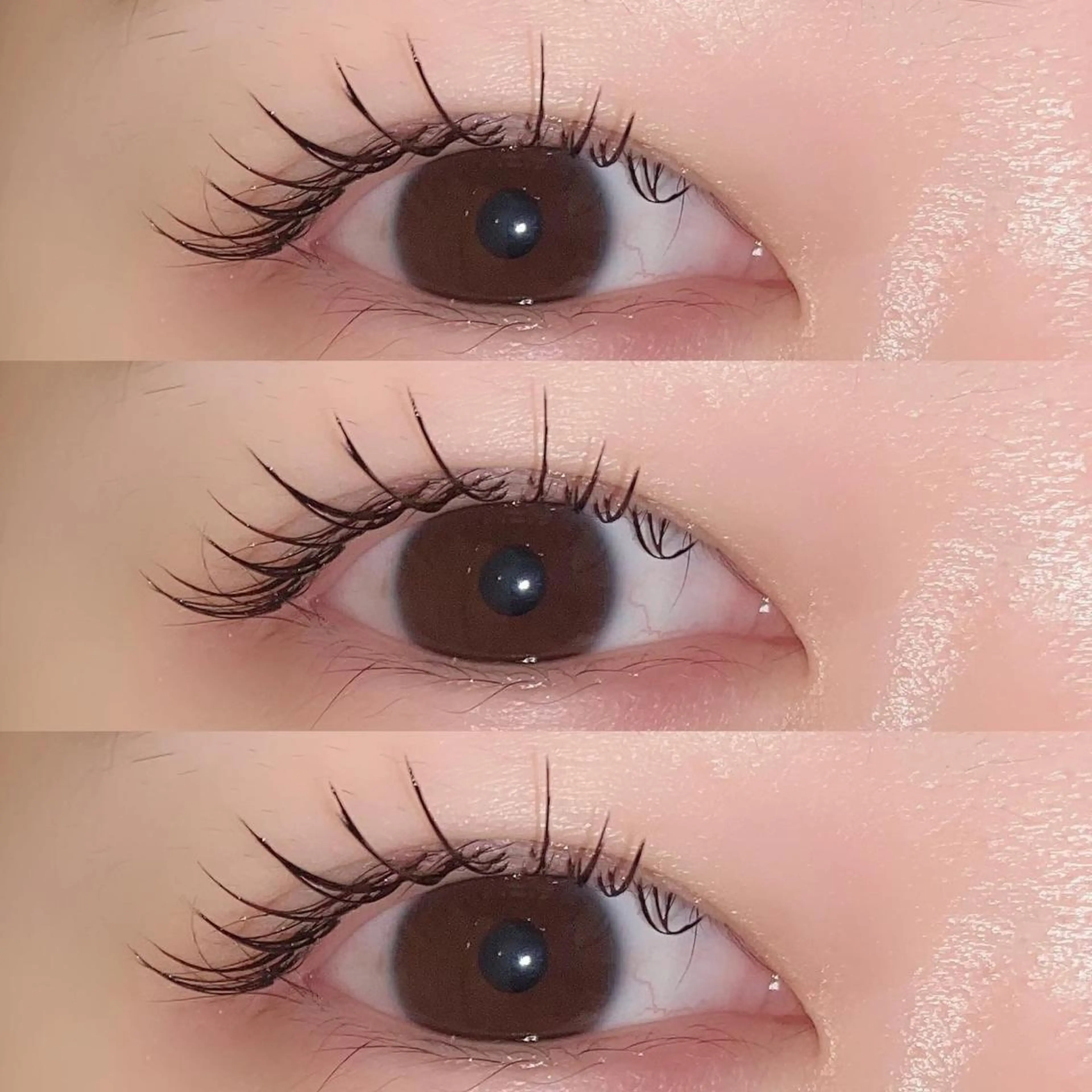 マツエク・マツパ 束感まつ毛 フラットラッシュ 韓国風マツエク パリジェンヌラッシュリフト ボリュームラッシュ 肌に馴染むハイトーン /ミルクティーカラーのヘアスタイル