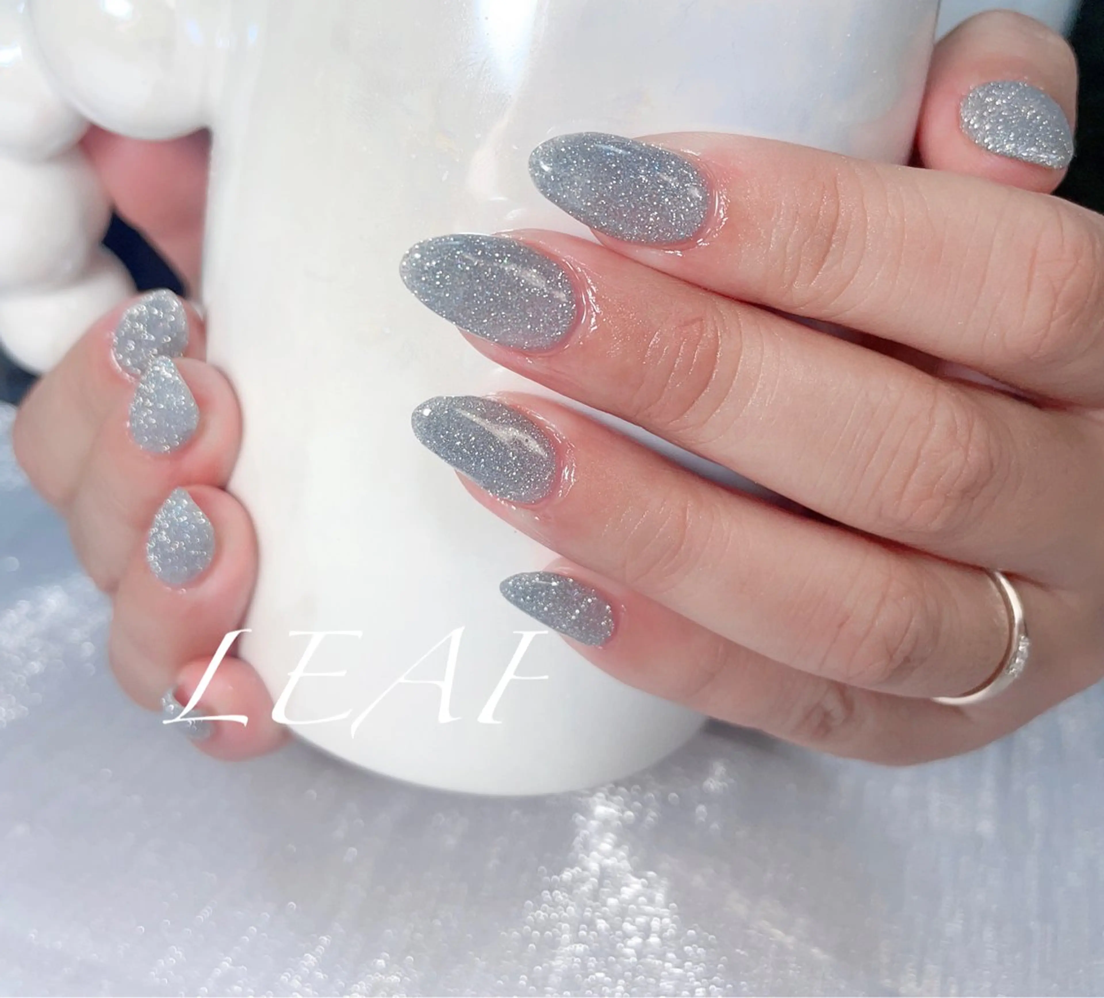 🍃長さだし➕フラッシュネイル📸/マグネットネイル/ワンカラー(オフあり) ～の写真