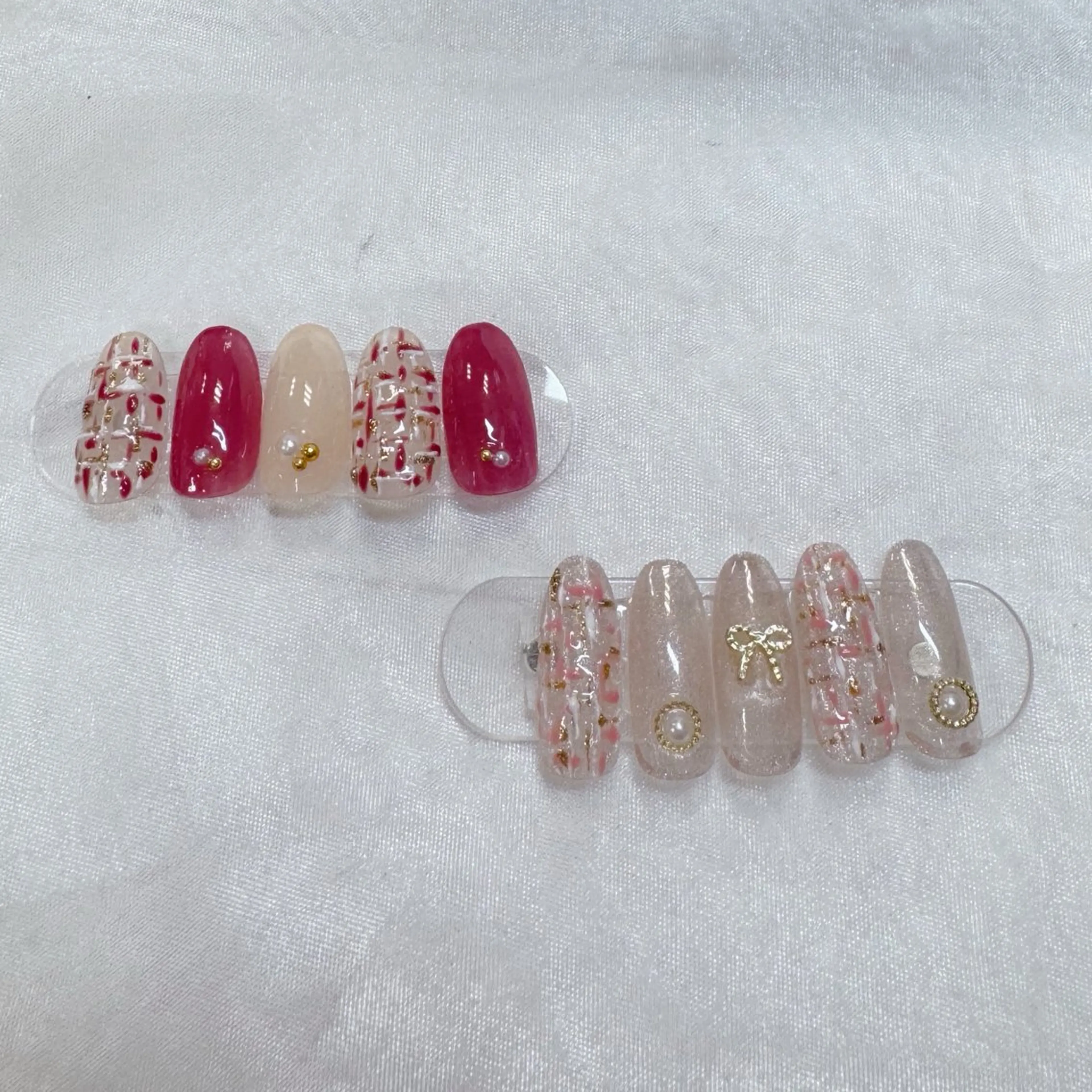 ネイル ピンク ツイードネイル 冬ネイル maruyasu. yのネイルデザイン