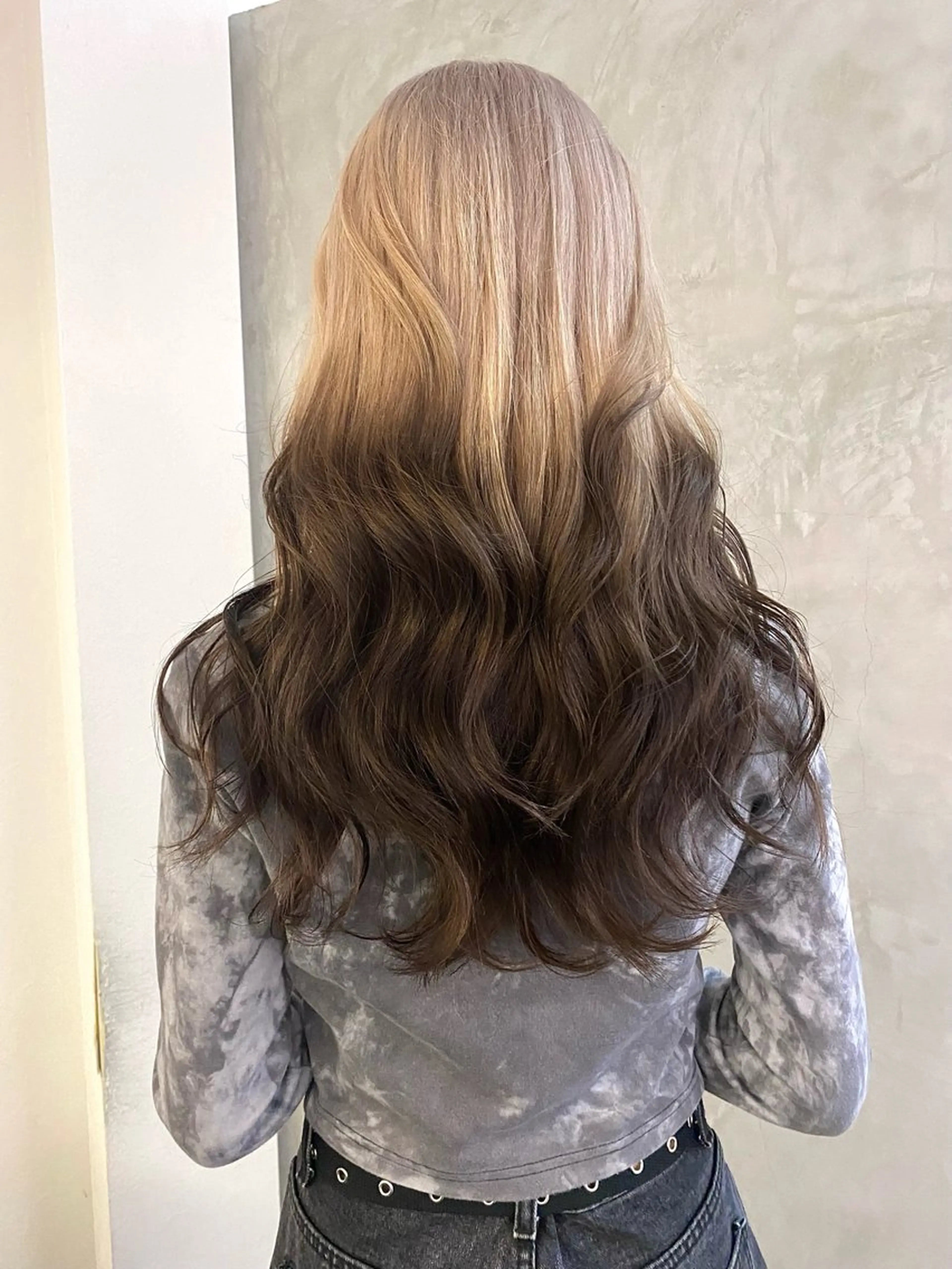 ロング カラー カット ヘアカラー トリートメント 森貴裕/ベージュ/ パーマ/オリーブのヘアスタイル