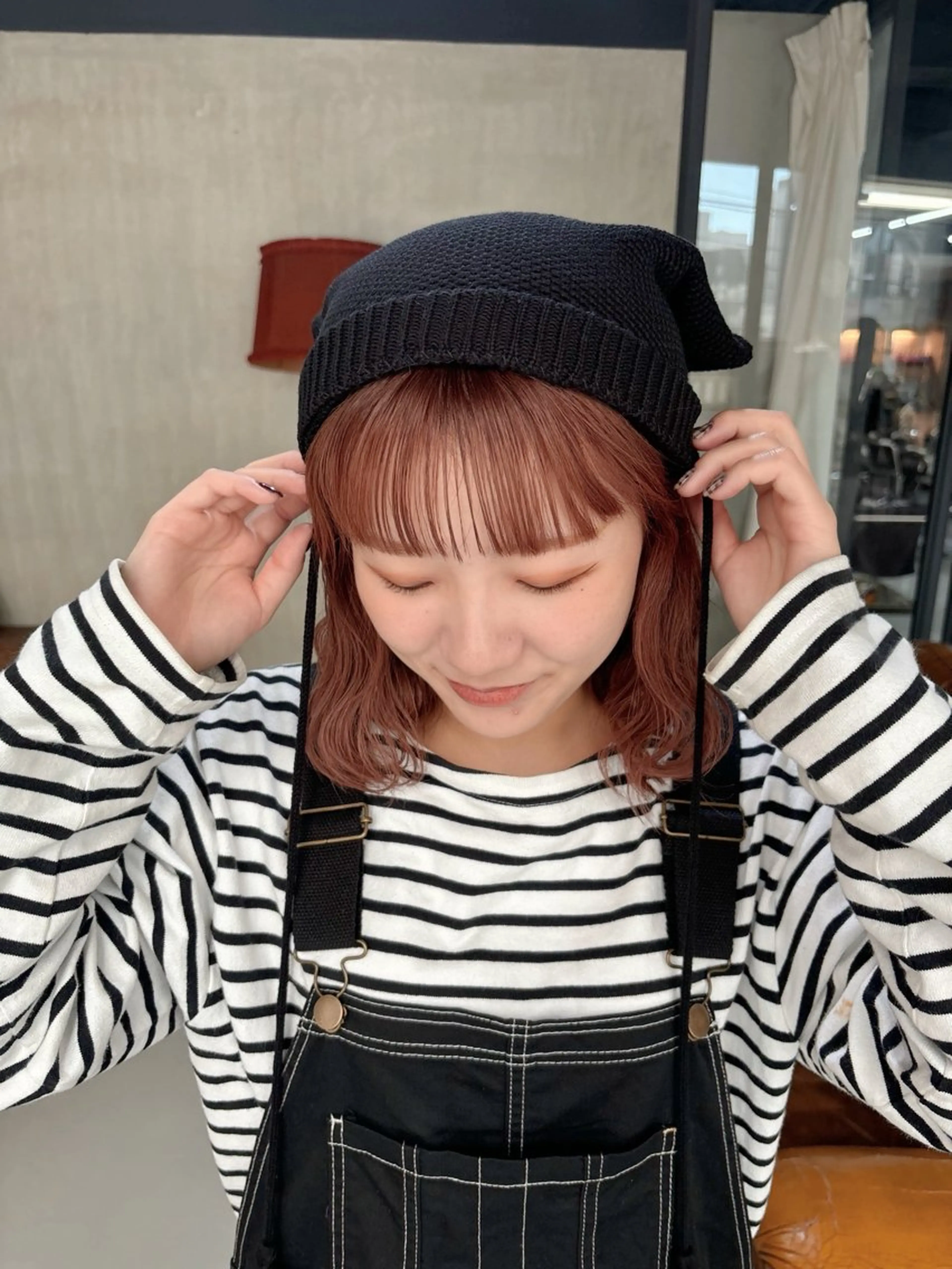 カラー ブリーチ ブラウンカラー ピンクカラー はしもと みおのヘアスタイル