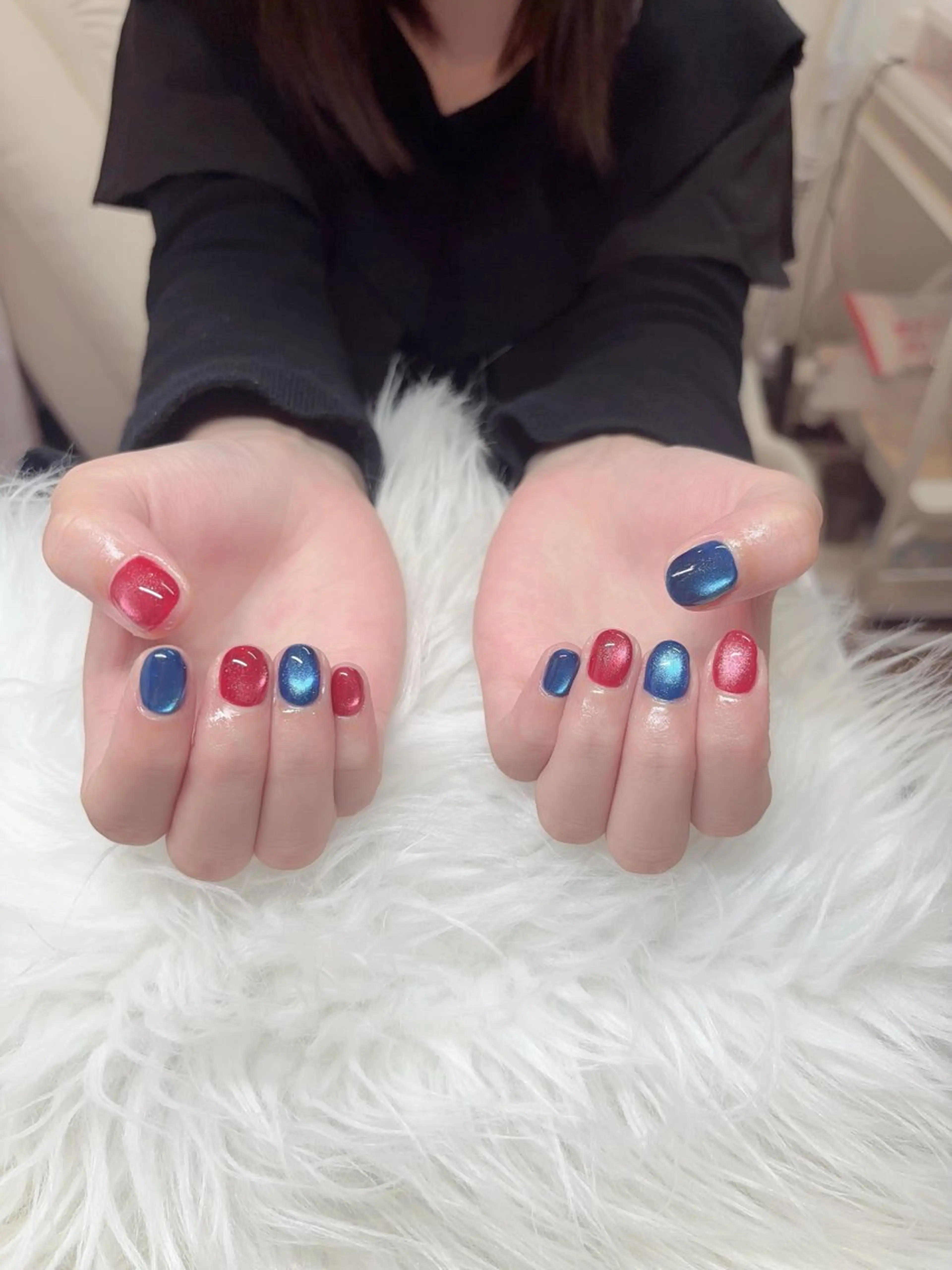 ネイル フレンチネイル グラデーション 韓国ネイル マグネットネイル ミラーネイル ハンドネイル yurinail所属・yuri nail 高田馬場のネイルデザイン