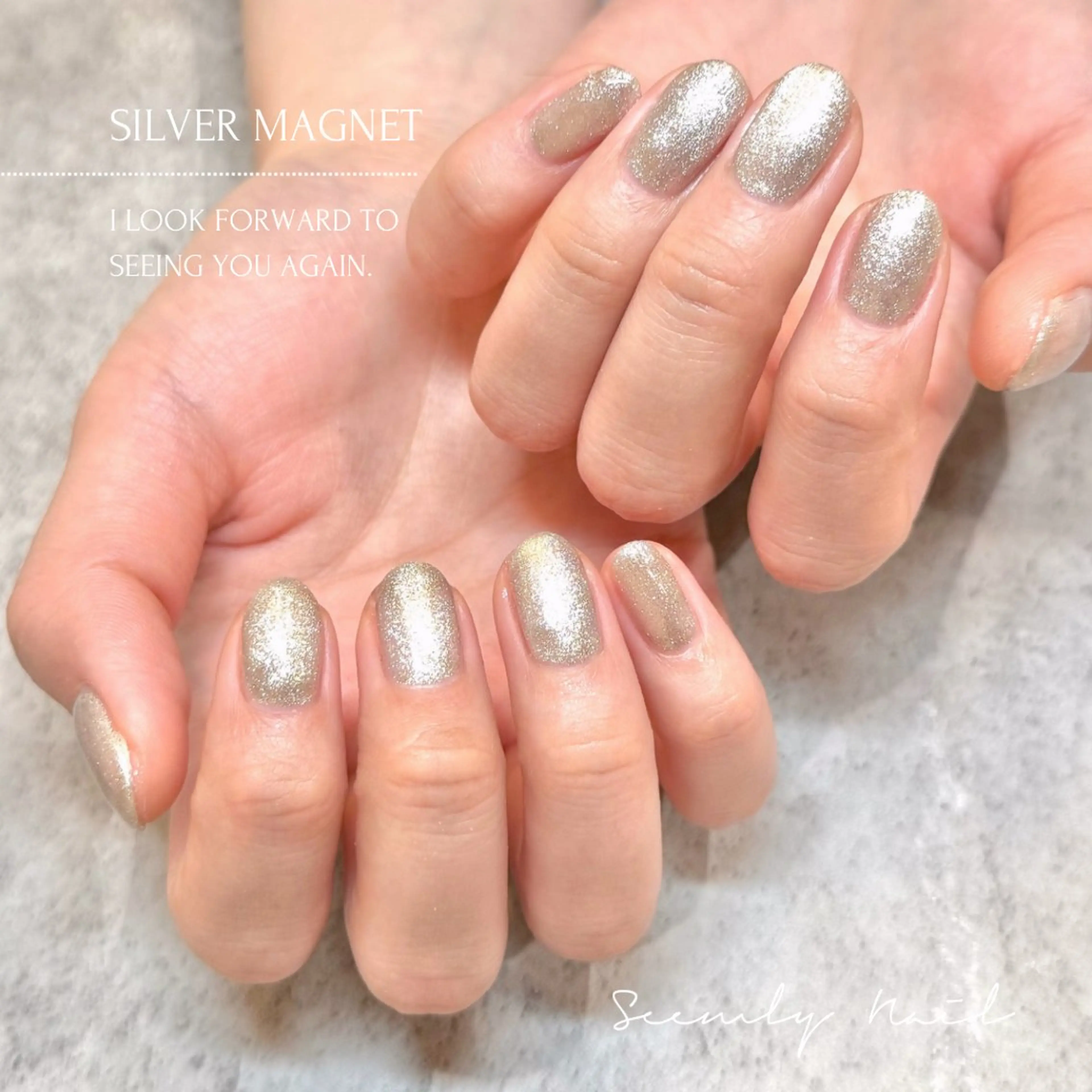 ネイル ジェルネイル ラメ(グリッター) マグネットネイル パラジェル バレンタイン ハンドネイル Seemly 千田町店所属・フラワーパラジェル 🌸シームリーエミのネイルデザイン