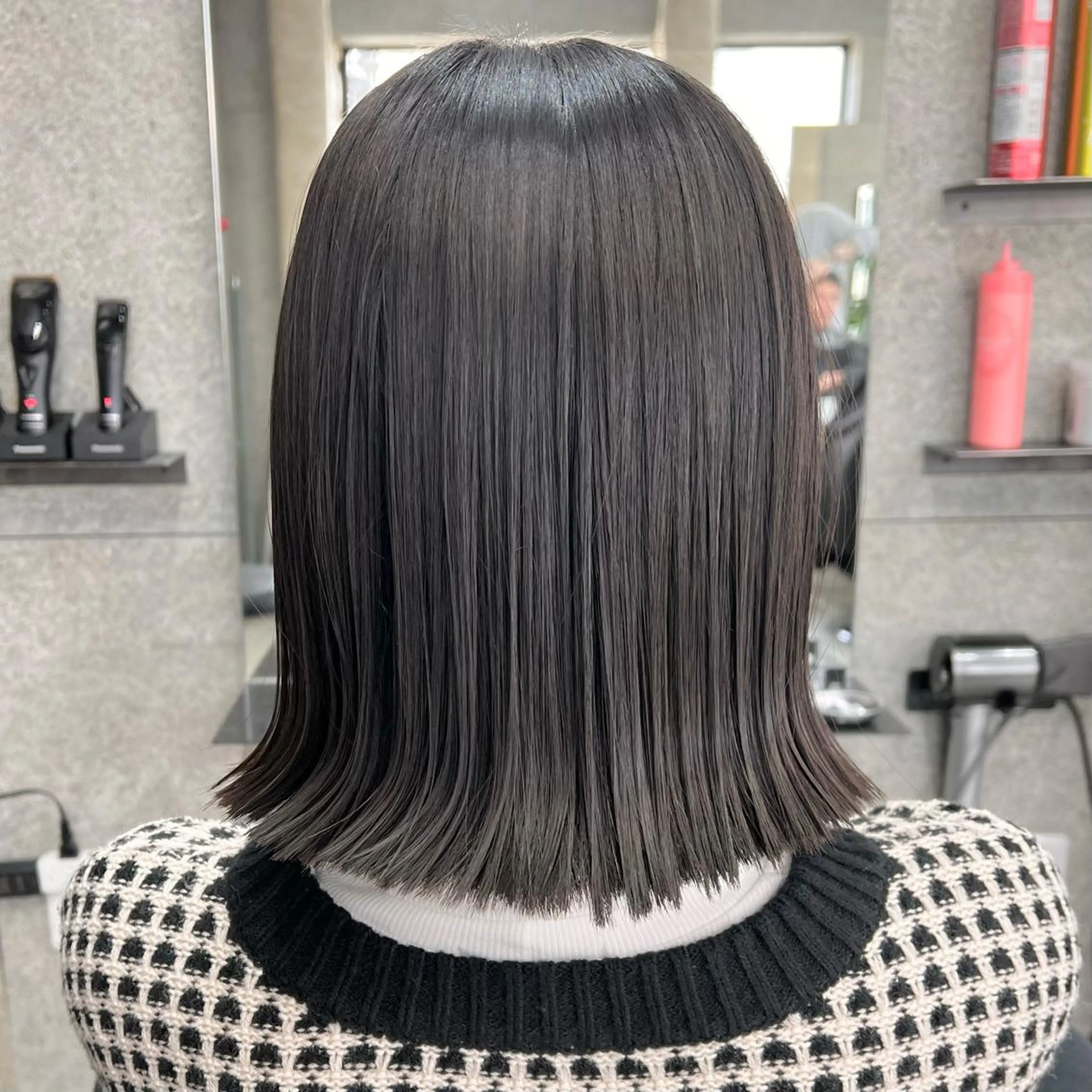 ミディアム 外ハネヘア 縮毛矯正 ♡HARUKA/縮毛 /髪質改善/BOBのヘアスタイル