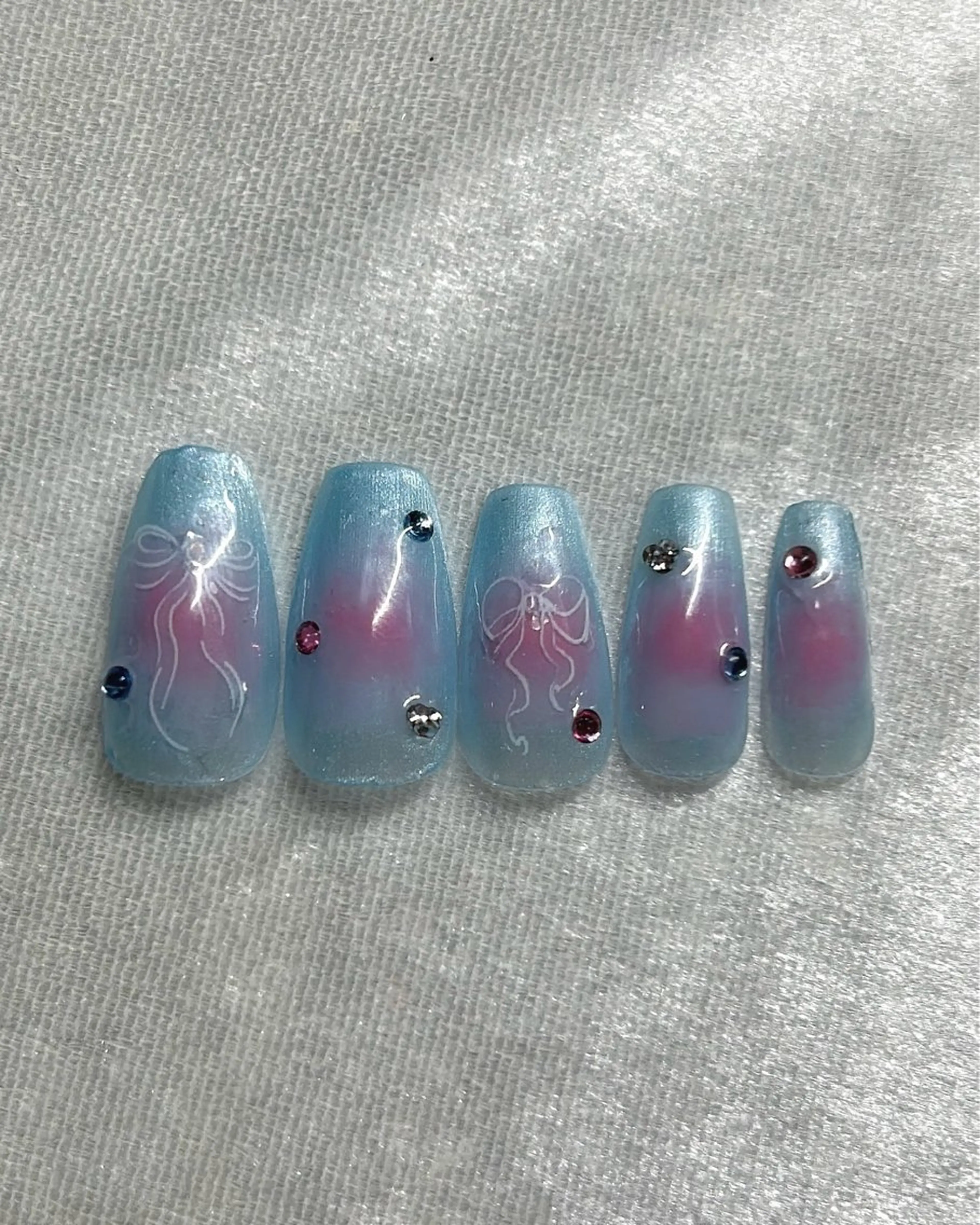 ネイル リボン ハンドネイル Bestnail所属・Best Nail Yu🎀🫧のネイルデザイン