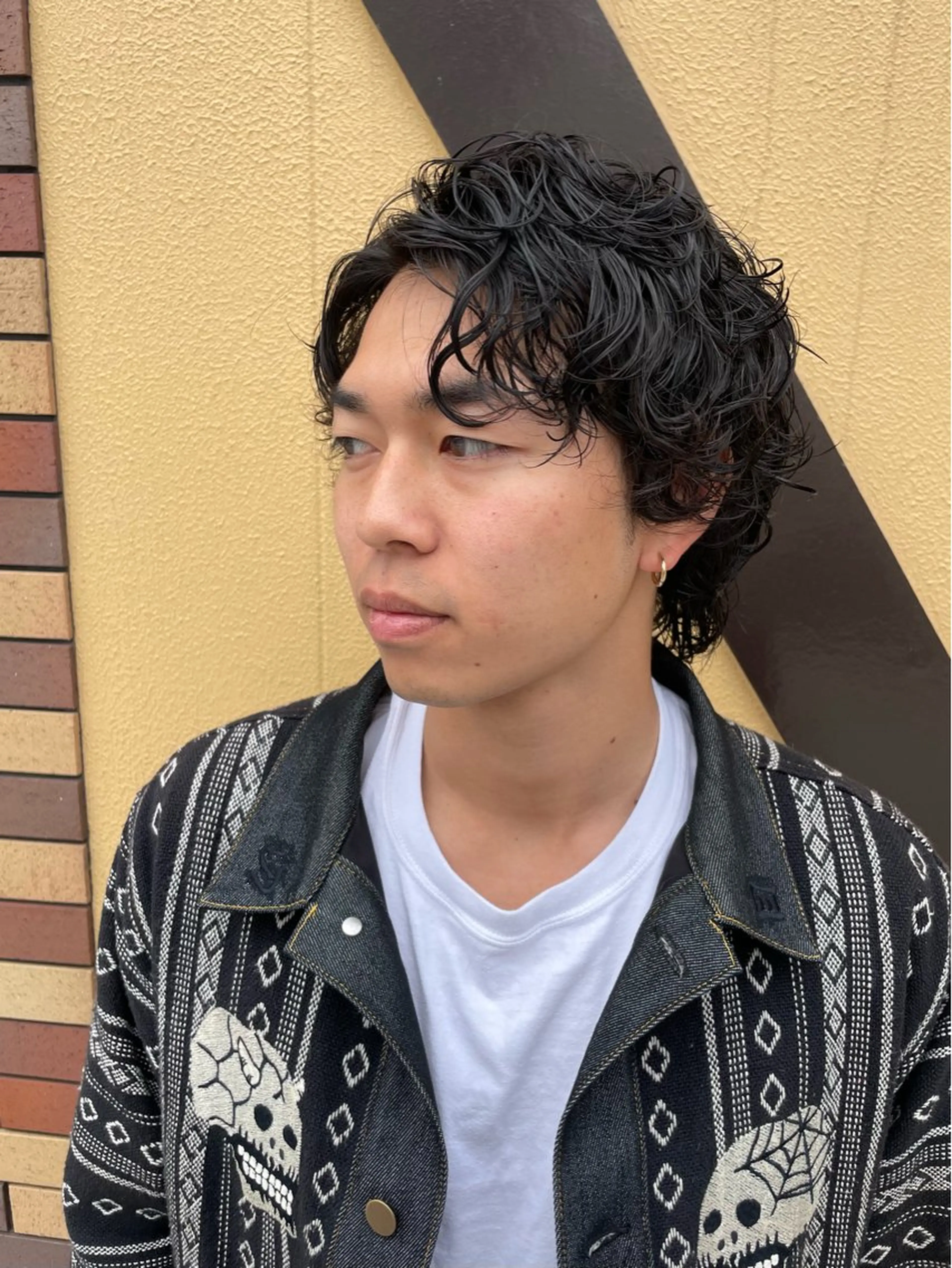 ミディアム パーマ メンズ ミディアムパーマ メンズパーマ grAt所属・森 真伊希のヘアスタイル