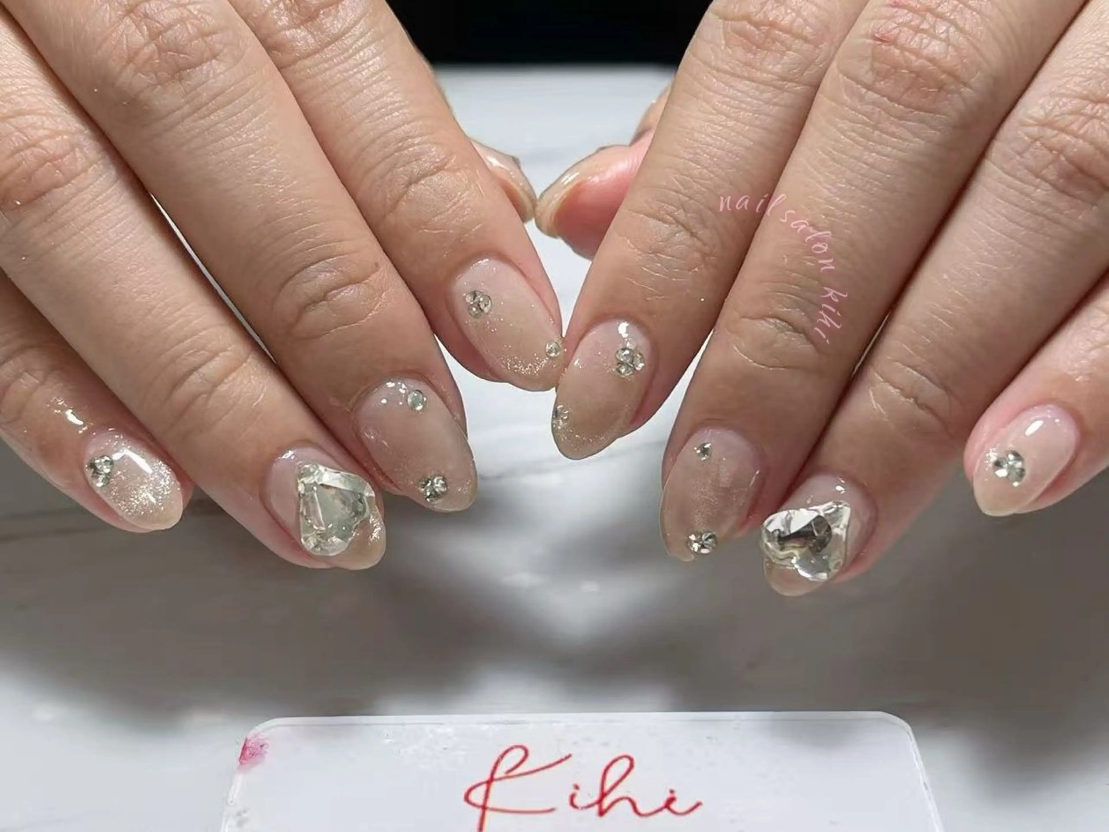 ネイル アートネイル フレンチネイル ジェルネイル グラデーション 韓国ネイル ハンドネイル さくら💮💮 【オフ無料】のネイルデザイン