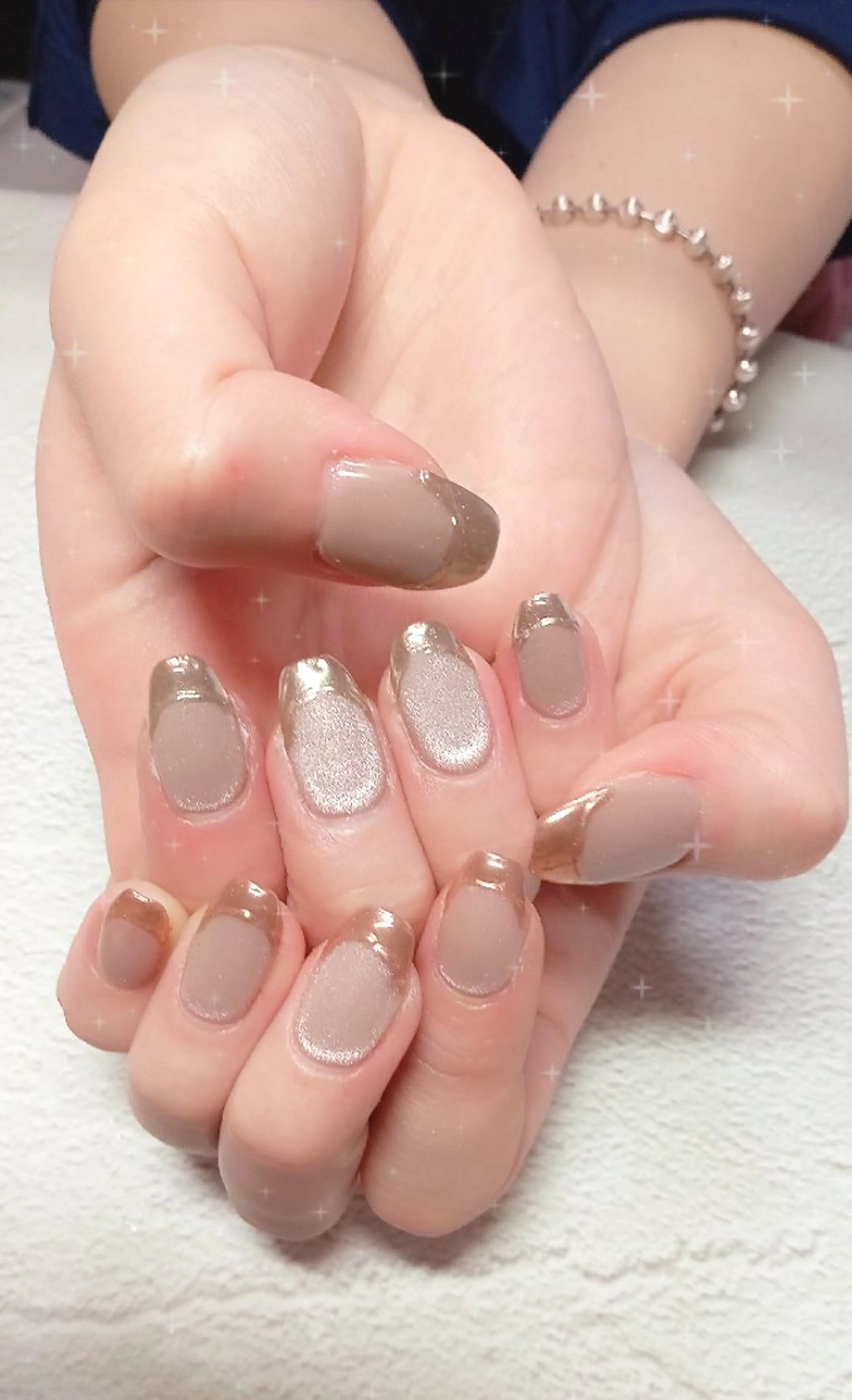 ネイル フレンチネイル ジェルネイル キラキラネイル マグネットネイル ビー玉ネイル ハンドネイル flure de neige yukiのネイルデザイン