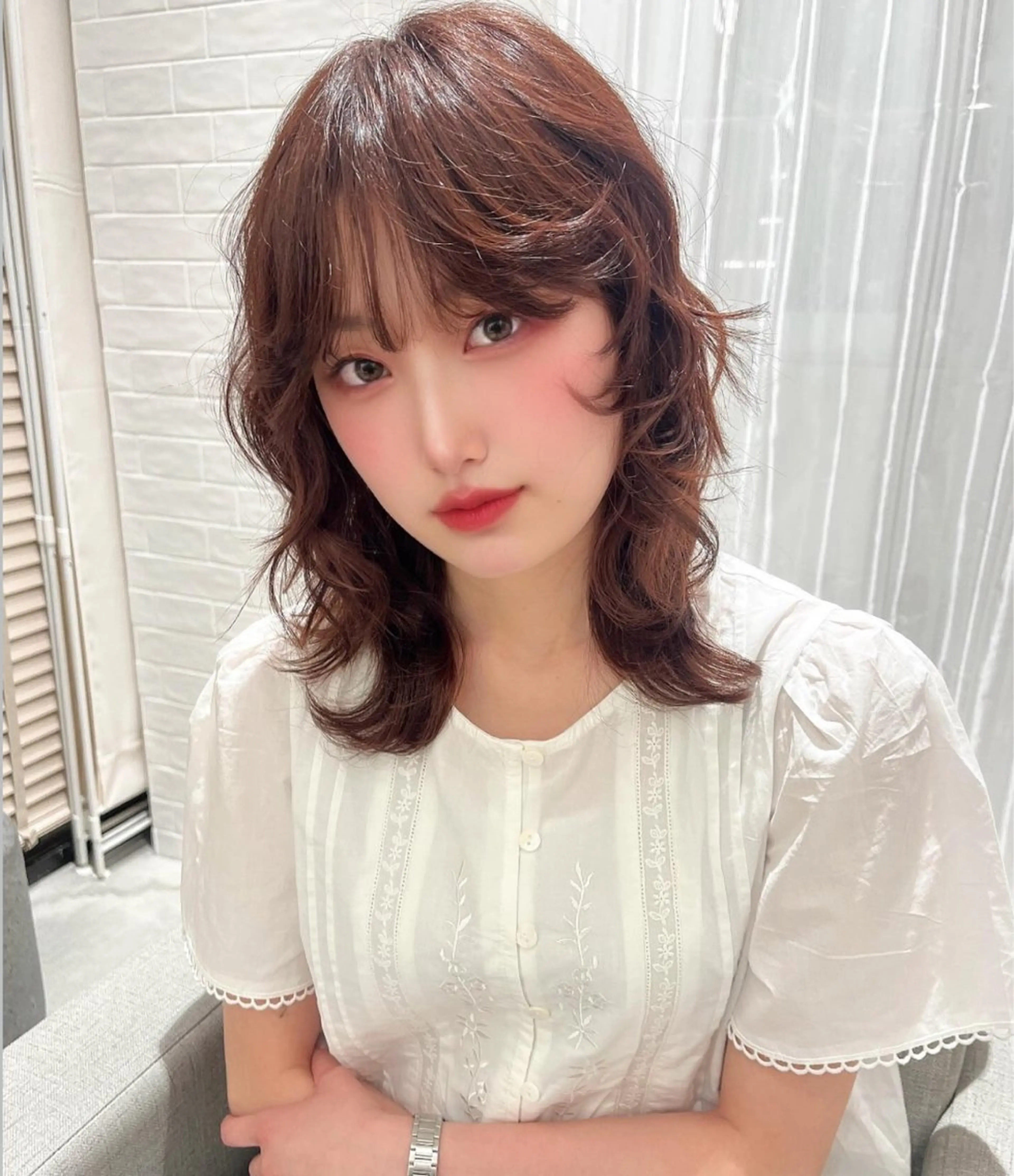 ミディアム カラー ヘアカラー トリートメント stair:case 💖大類舞衣子💖のヘアスタイル