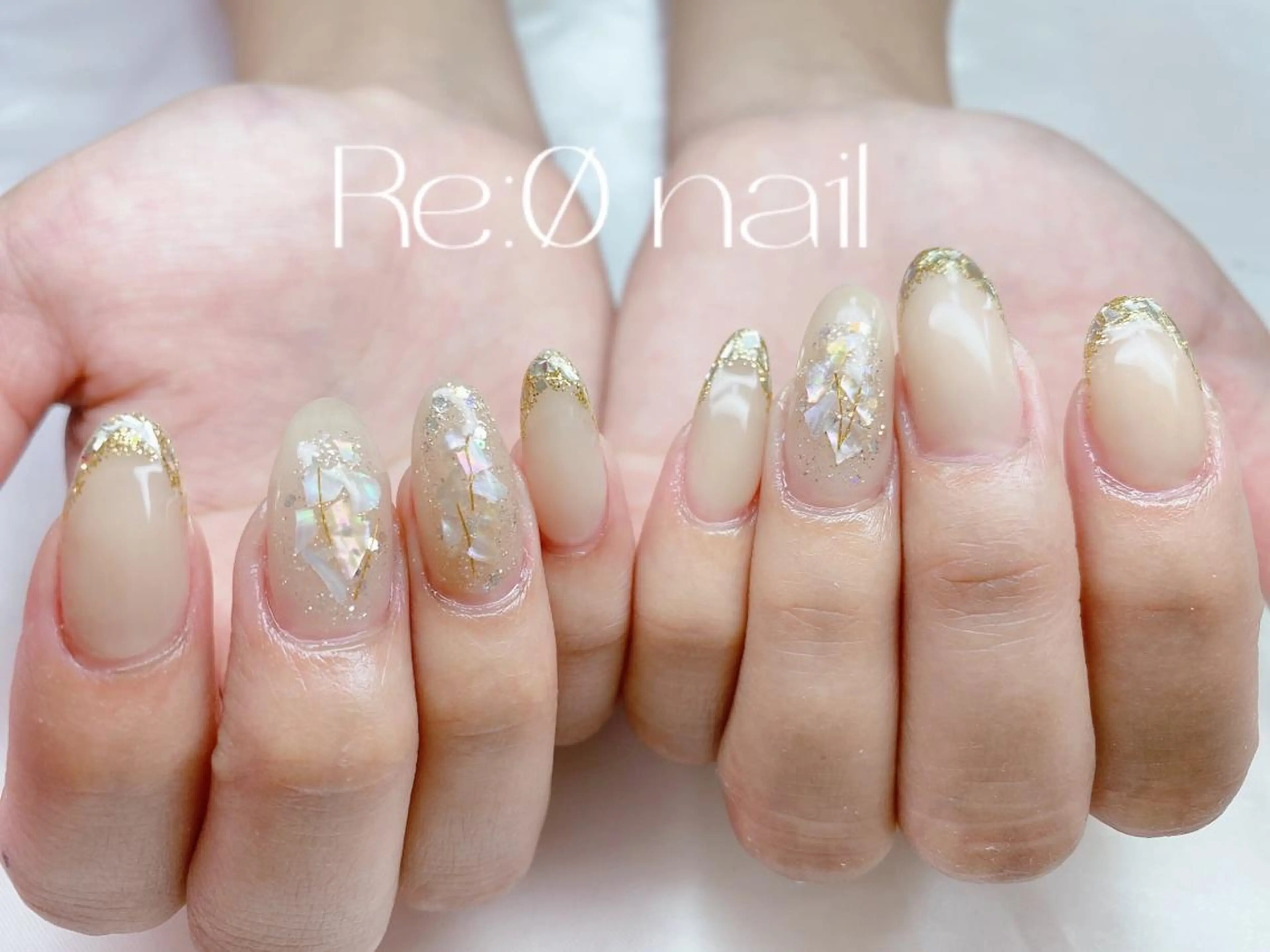 ネイル フレンチネイル ガラスフレンチ ハンドネイル Re:Ø nail 🩵TSUJIのネイルデザイン