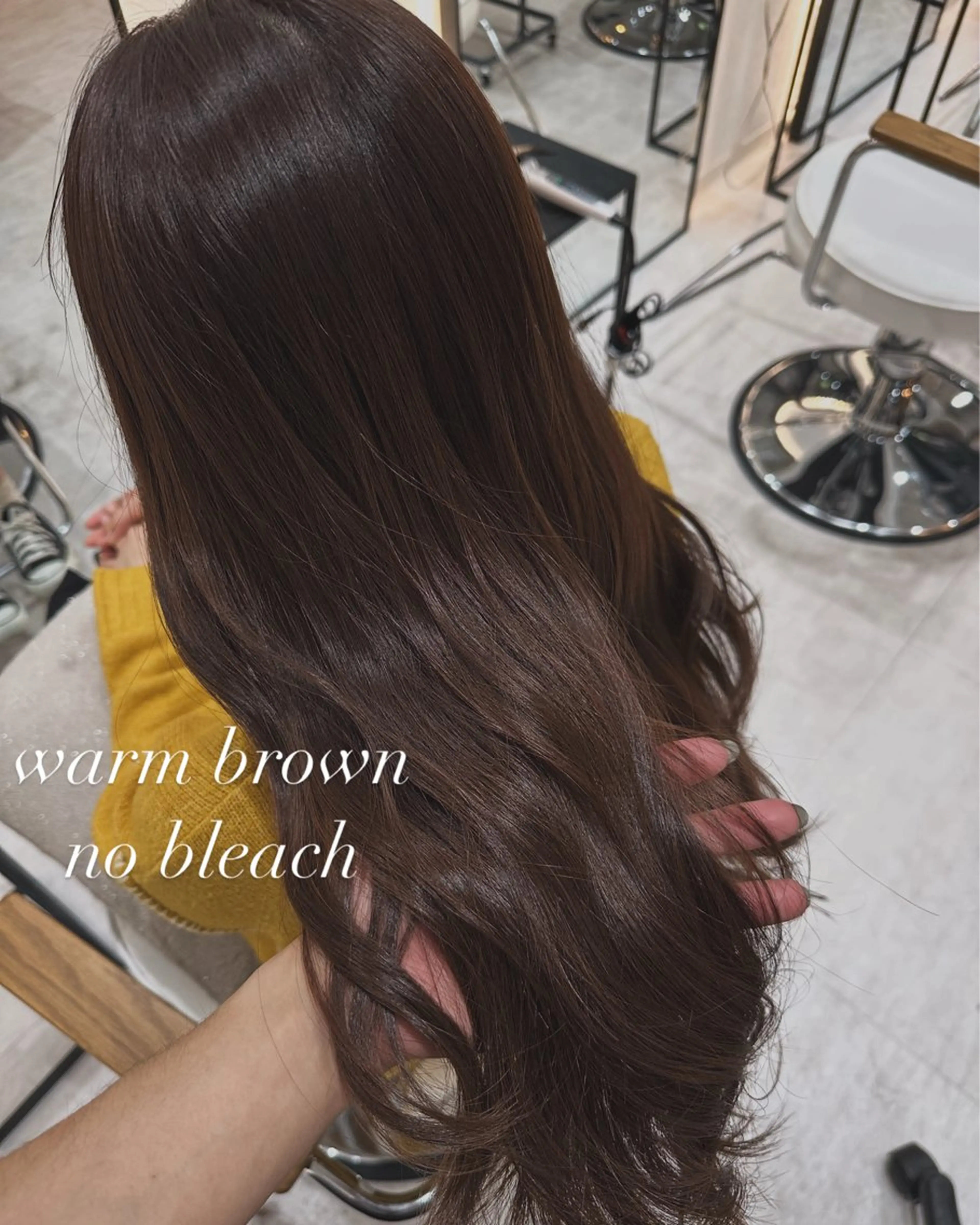 ロング カラー 赤み消し/オリーブ カーキ/福田れんのヘアスタイル