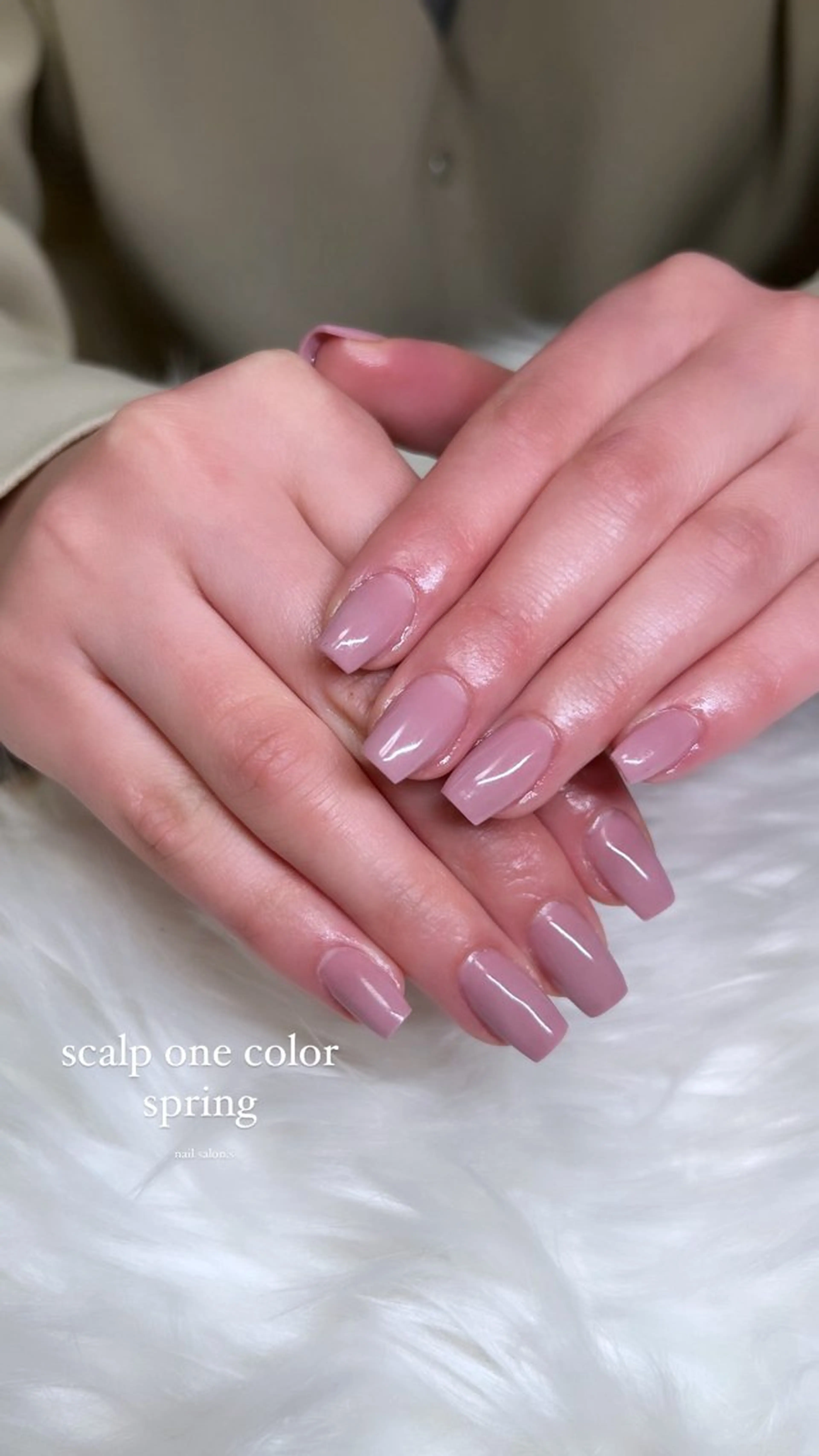ネイル オフィスネイル ワンカラーネイル ピンク スカルプネイル シンプルネイル 関山 志乃のネイルデザイン