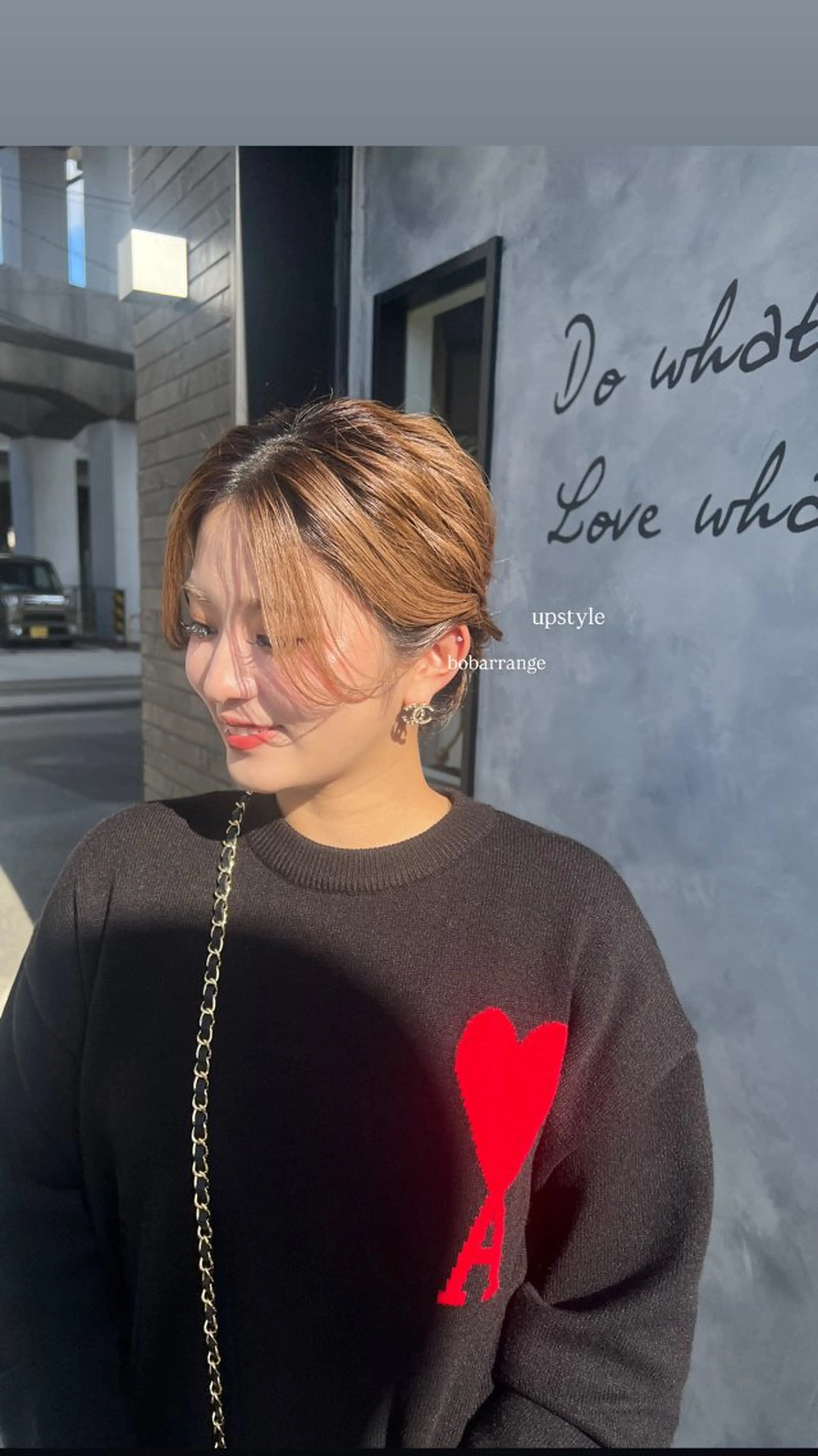ミディアム ヘアアレンジ ボブ ヘアセット 黒阪 なみのヘアスタイル