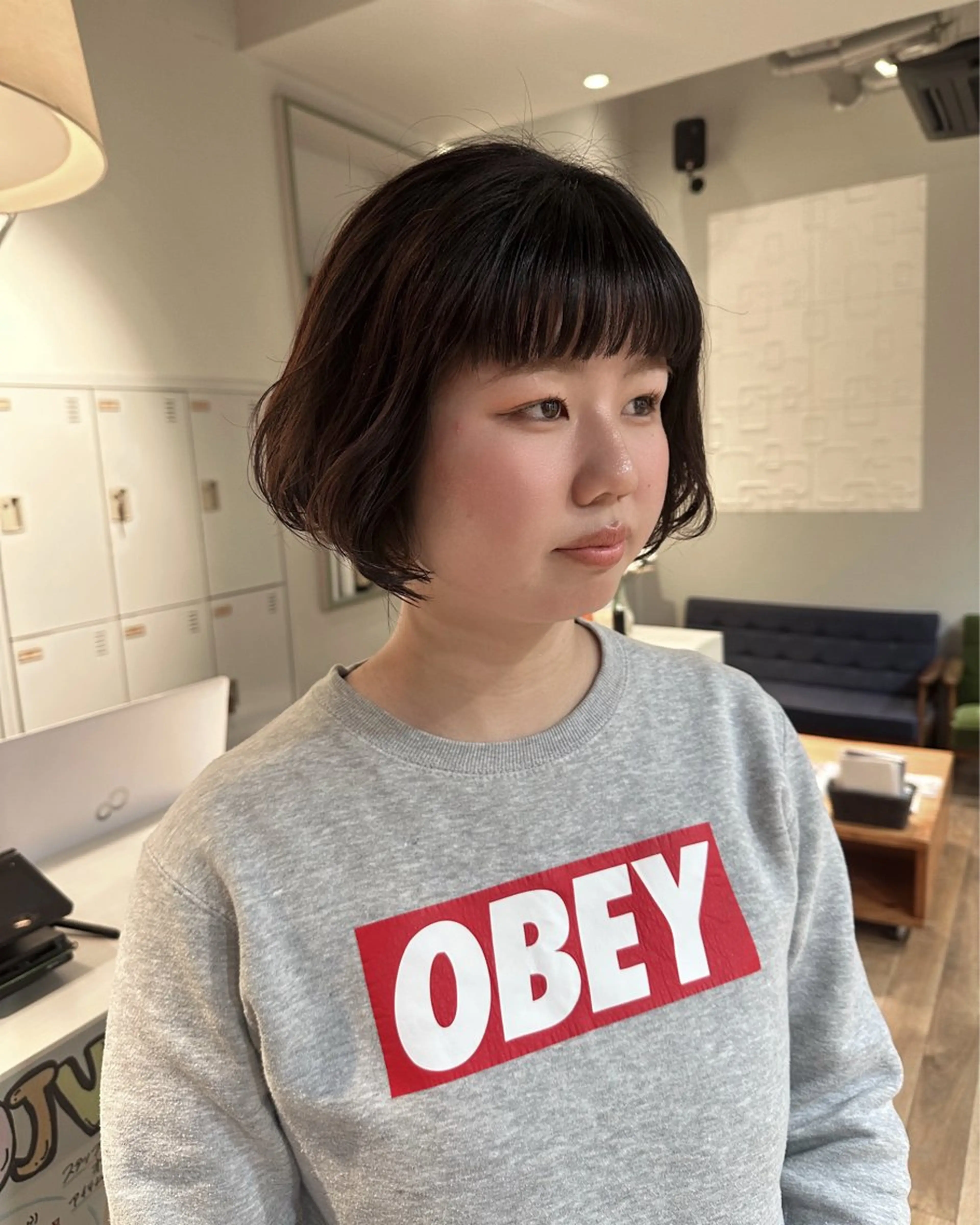 ショート パーマ パーマ 塩澤 榛奈のヘアスタイル