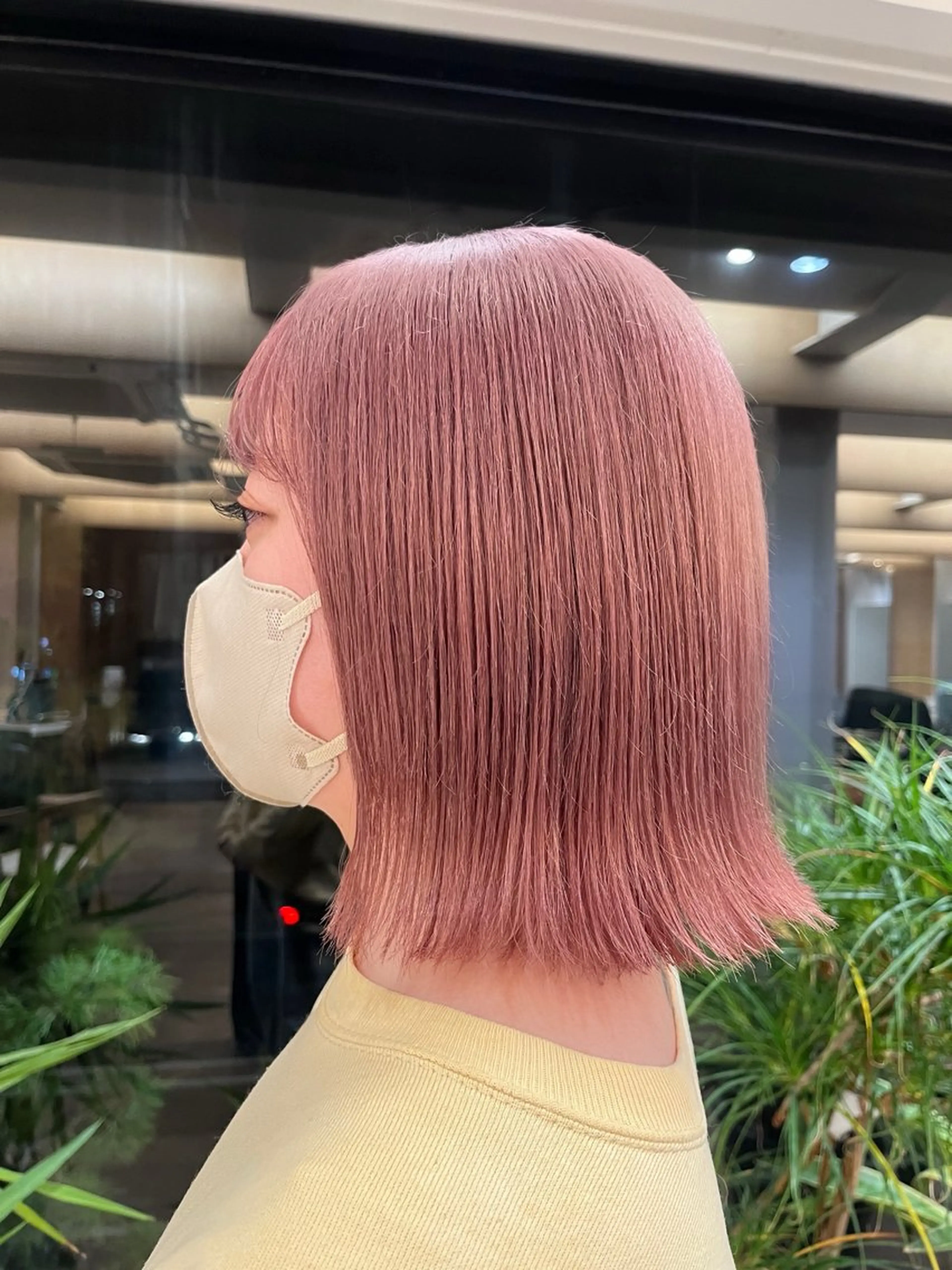 カラー ベージュカラー ブリーチ 透明感カラー ピンクカラー ピンクベージュ ひなた /鎌倉美容室のヘアスタイル