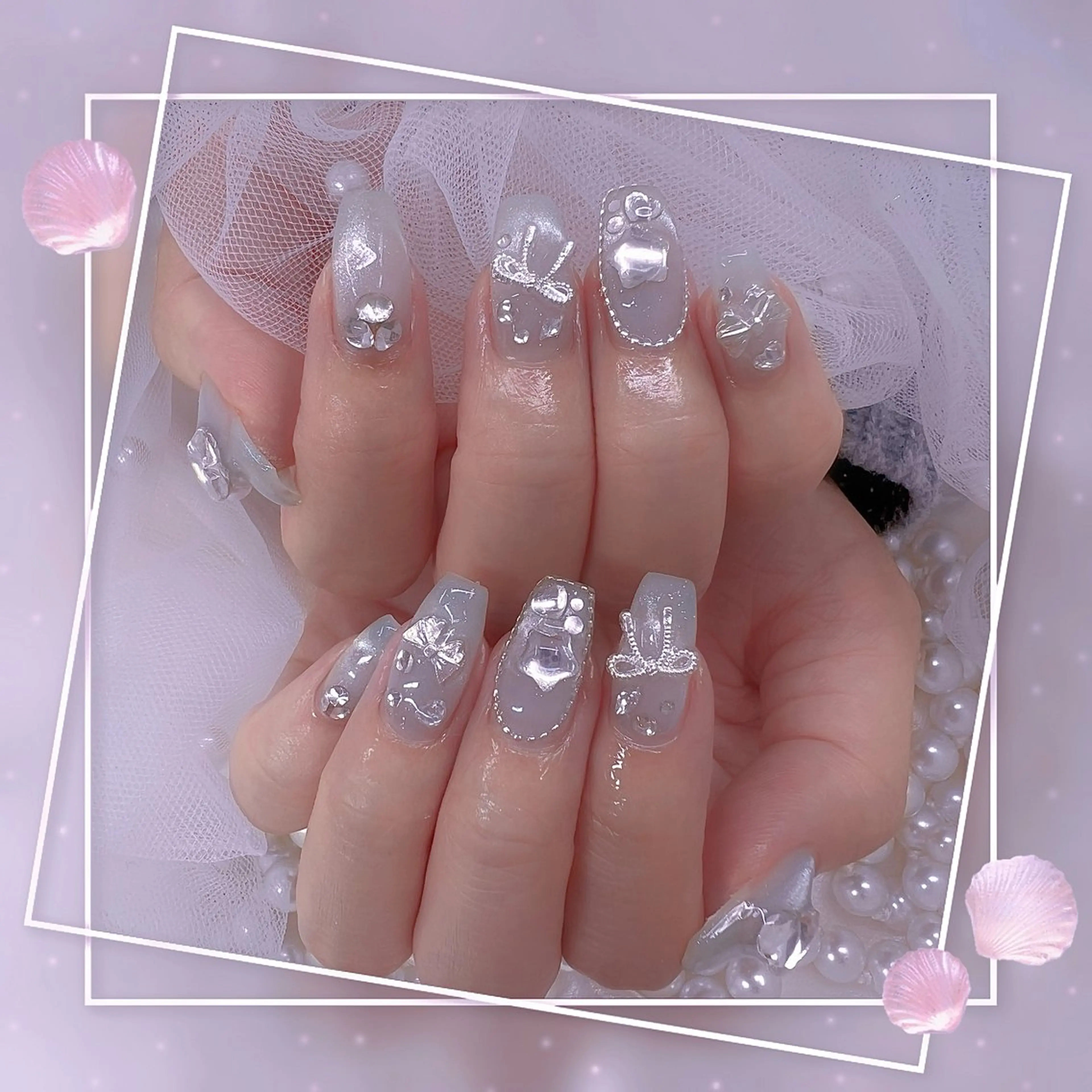 ネイル チークネイル フレンチネイル グラデーション マグネットネイル マグネットフレンチ ハンドネイル ハンドケア Chill Nailsalonのネイルデザイン