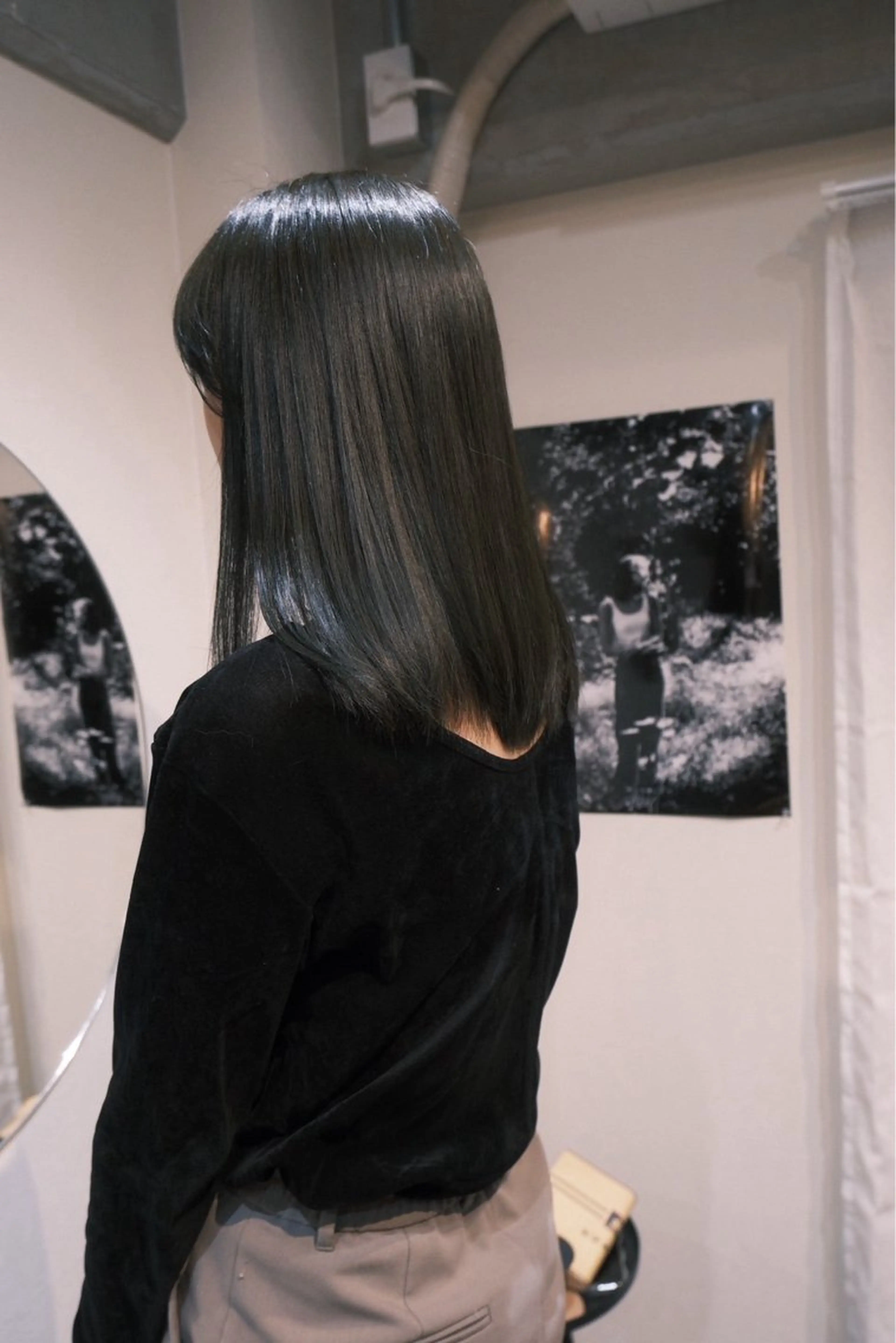 ミディアム カラー カット ヘアカラー トリートメント ヘアセット ハルカ/透け感カラー /顔周りレイヤーのヘアスタイル